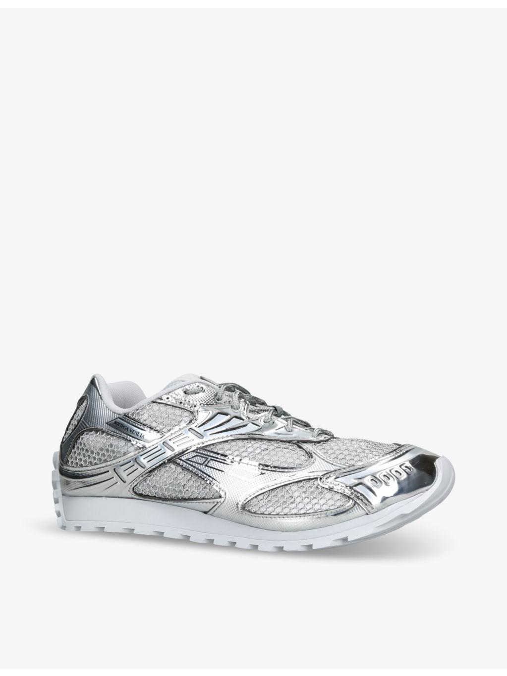 Orbit metallic-panel net-covered low-top trainers - 3