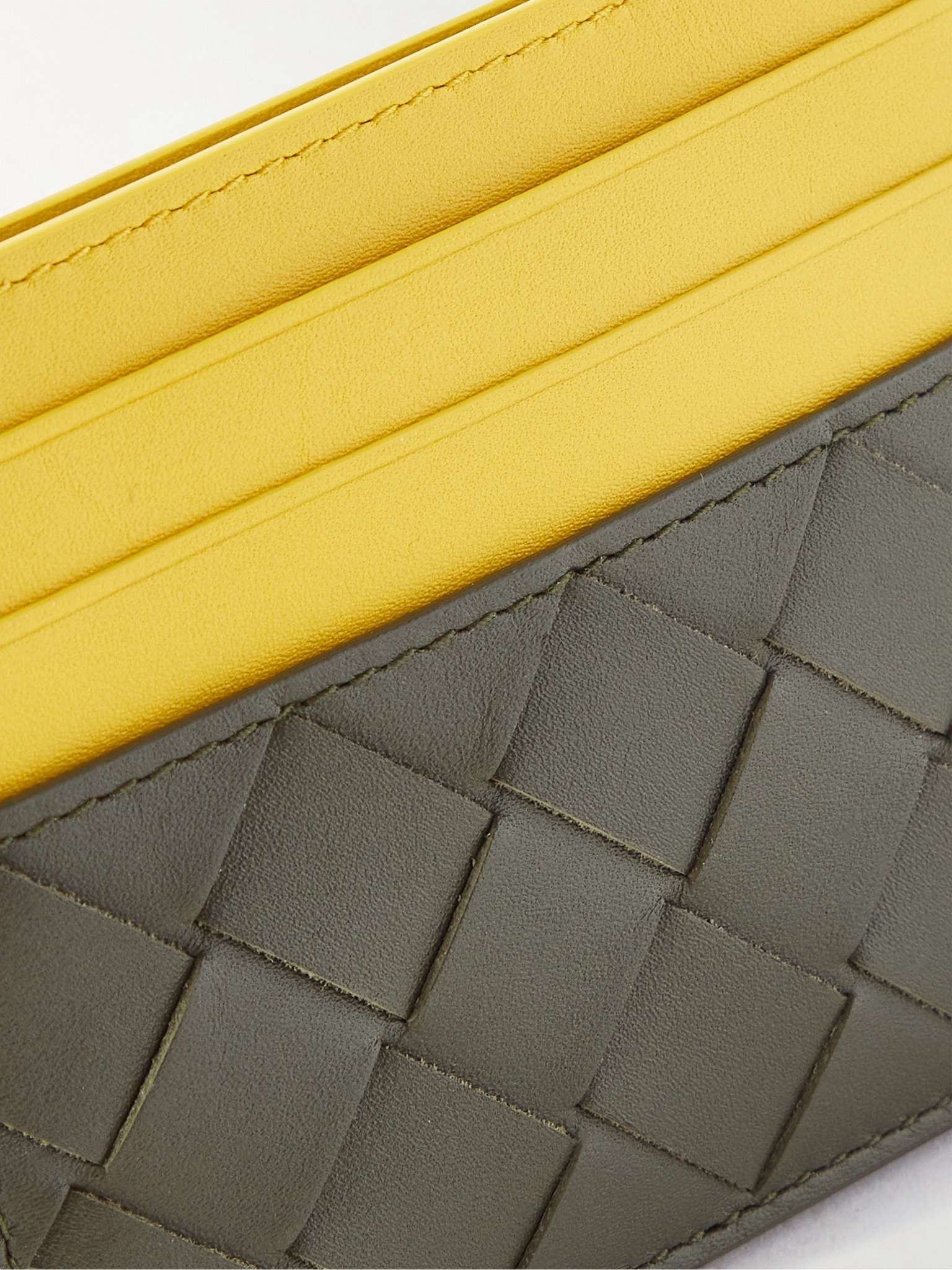 Colour-Block Intrecciato Leather Cardholder - 4