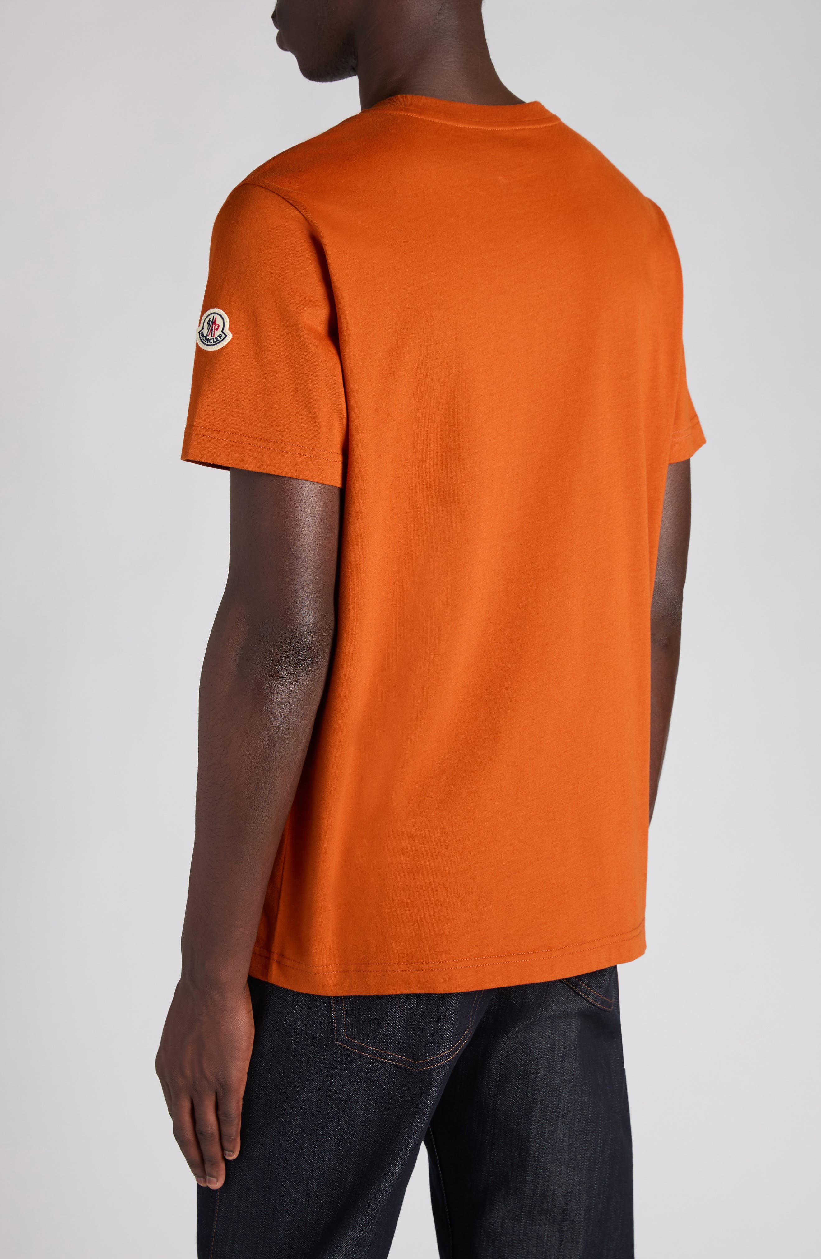 Moncler Logo Patch Cotton T-Shirt in Potters Clay at Nordstrom - 3