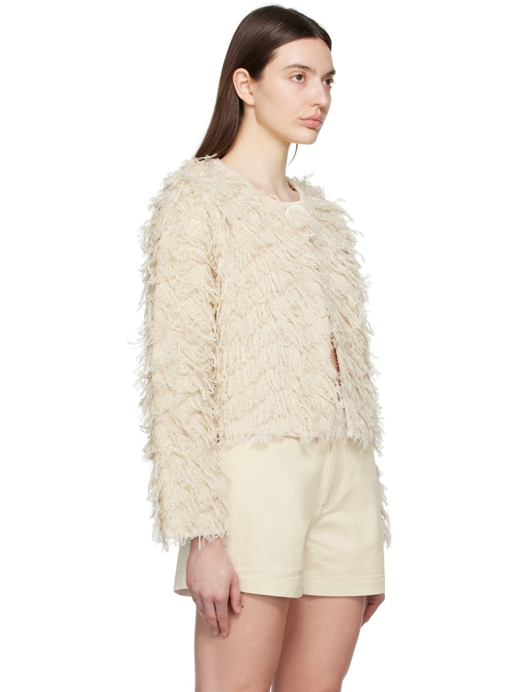 Beige Fringe Jacket - 2