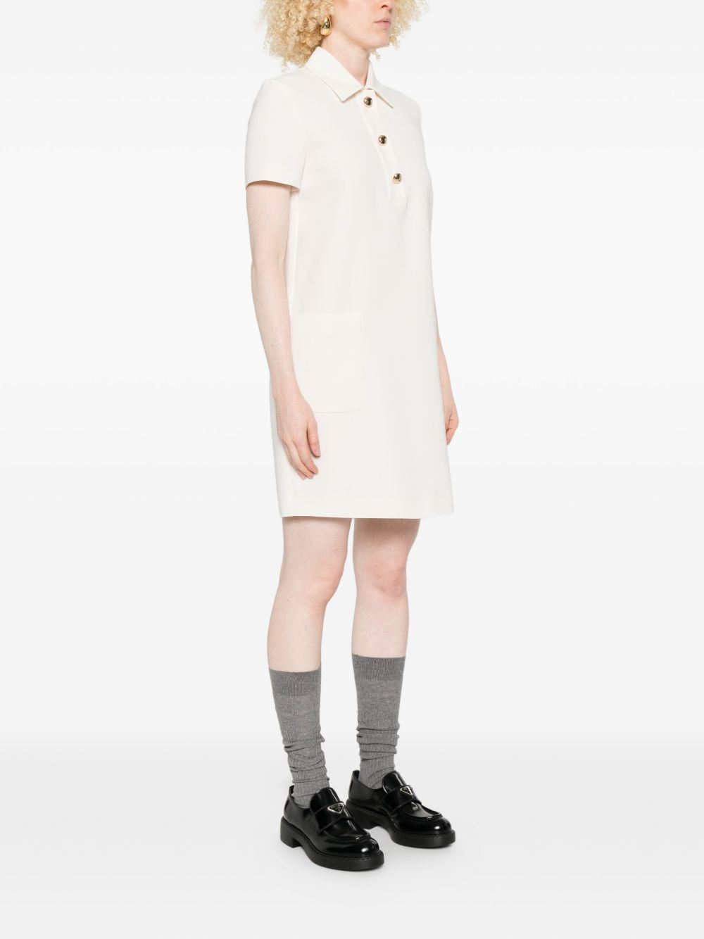 gold-button polo dress - 3
