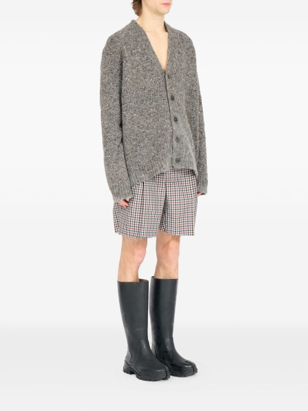 textured button-up cardigan - 3