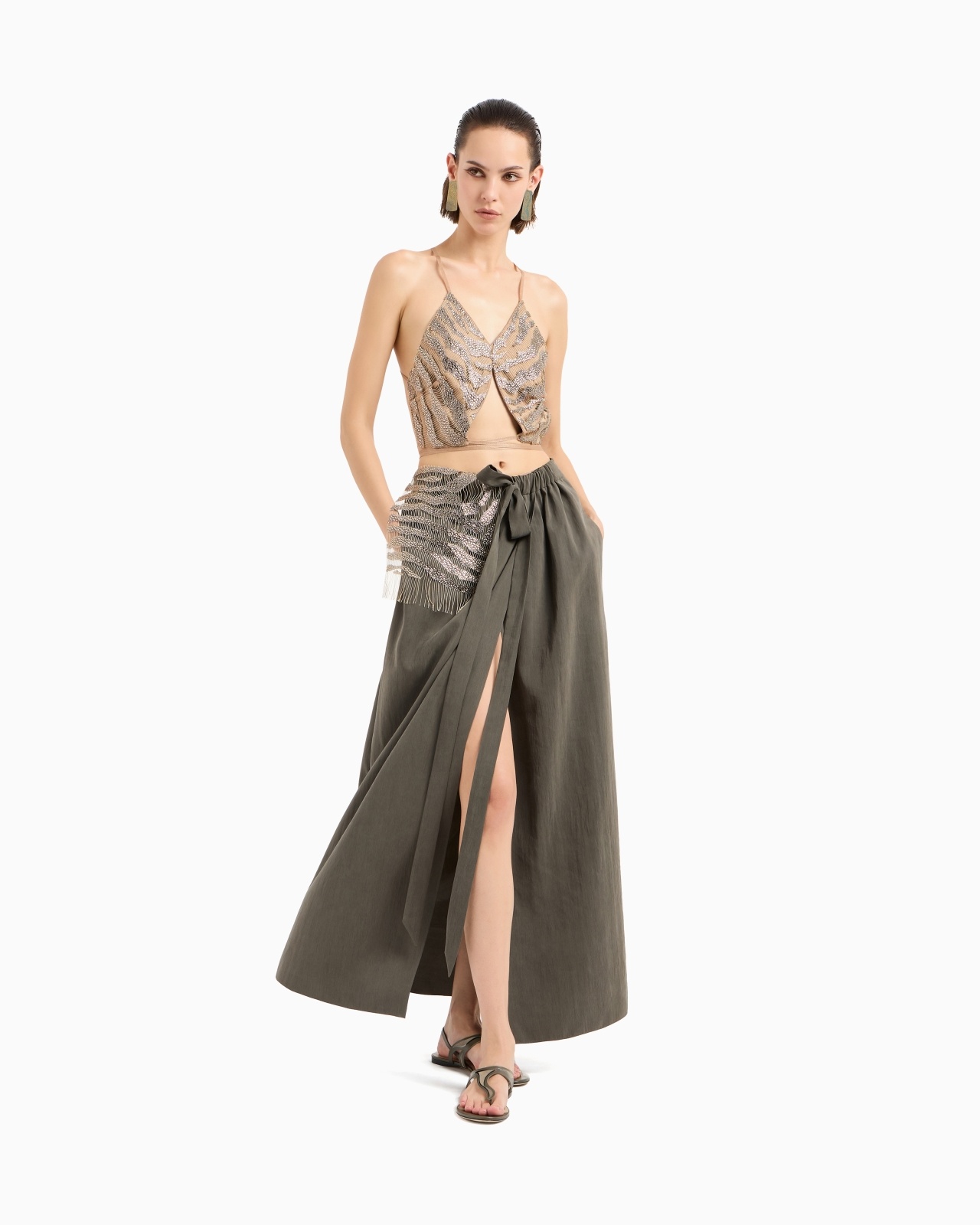 PRINTED SILK-ORGANZA, LONG SKIRT - 2