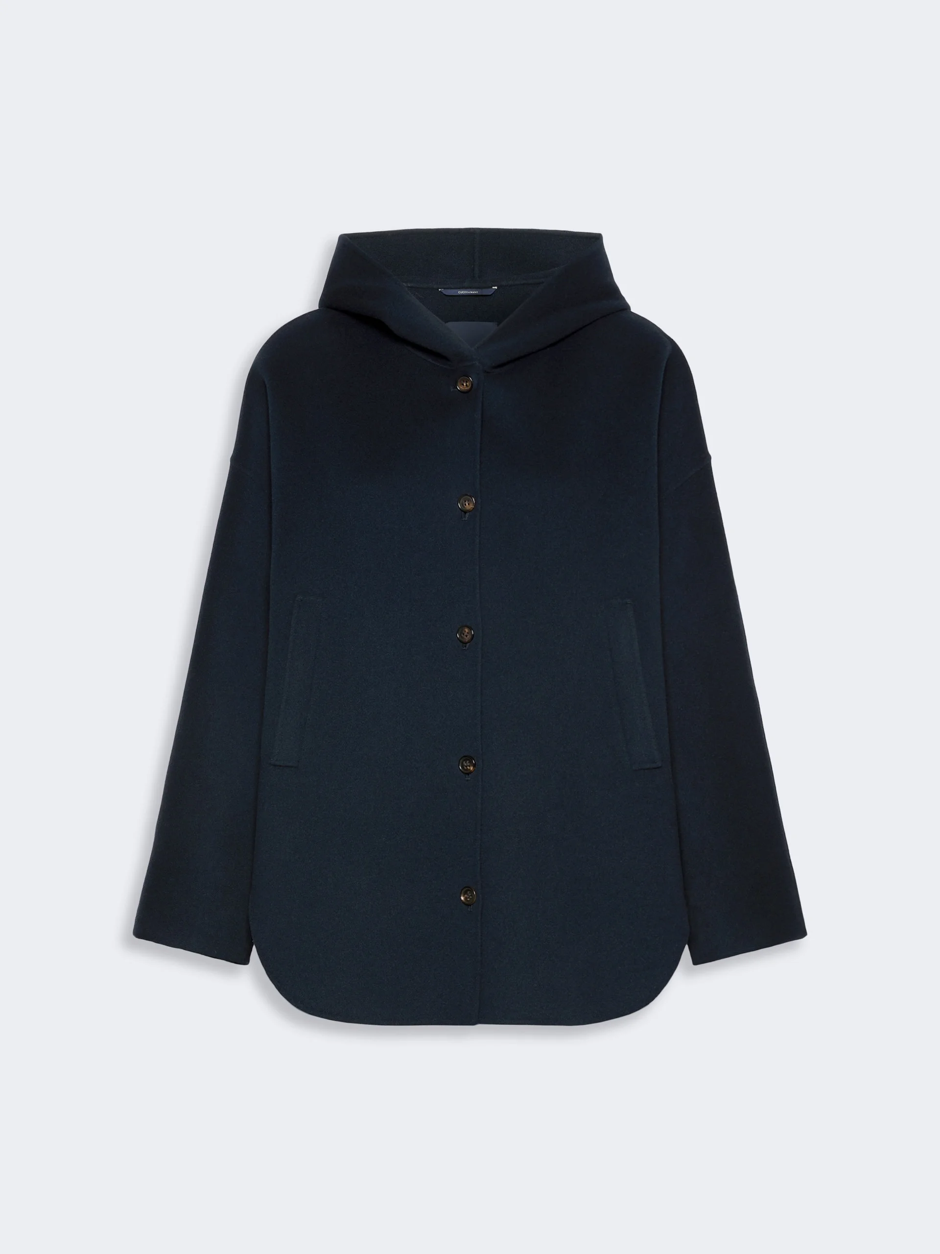 ANITA Double wool drap coat with hood - MIDNIGHTBLUE - 1