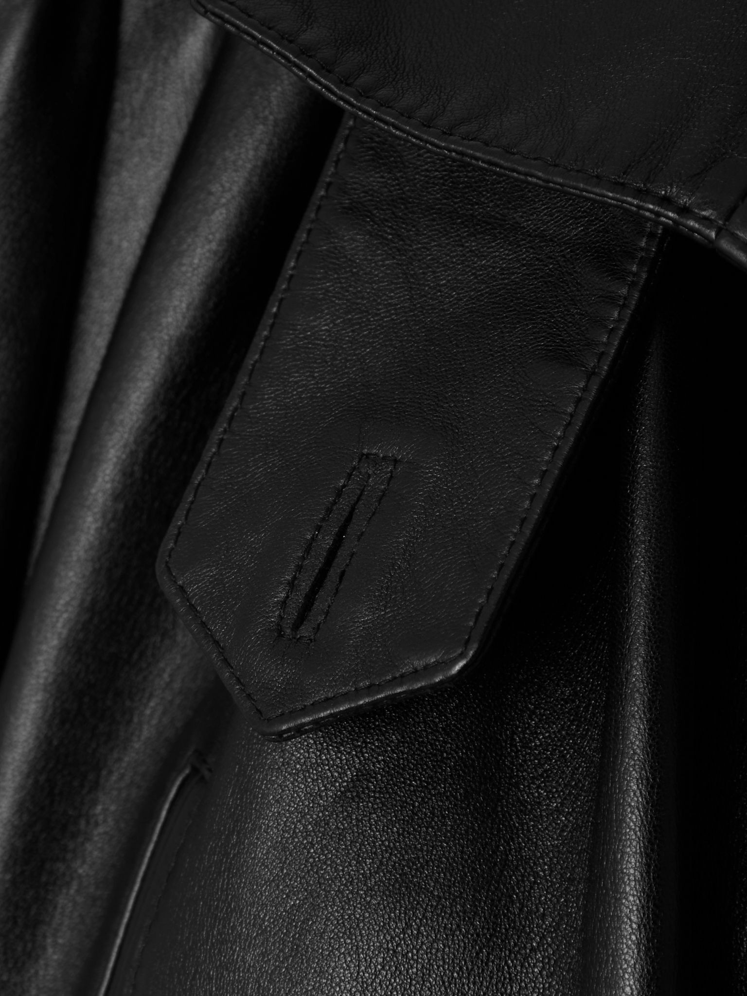 Gathered leather jacket Black - 6