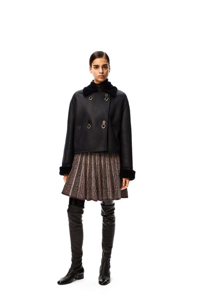 Loewe Pleated knit mini skirt in wool outlook