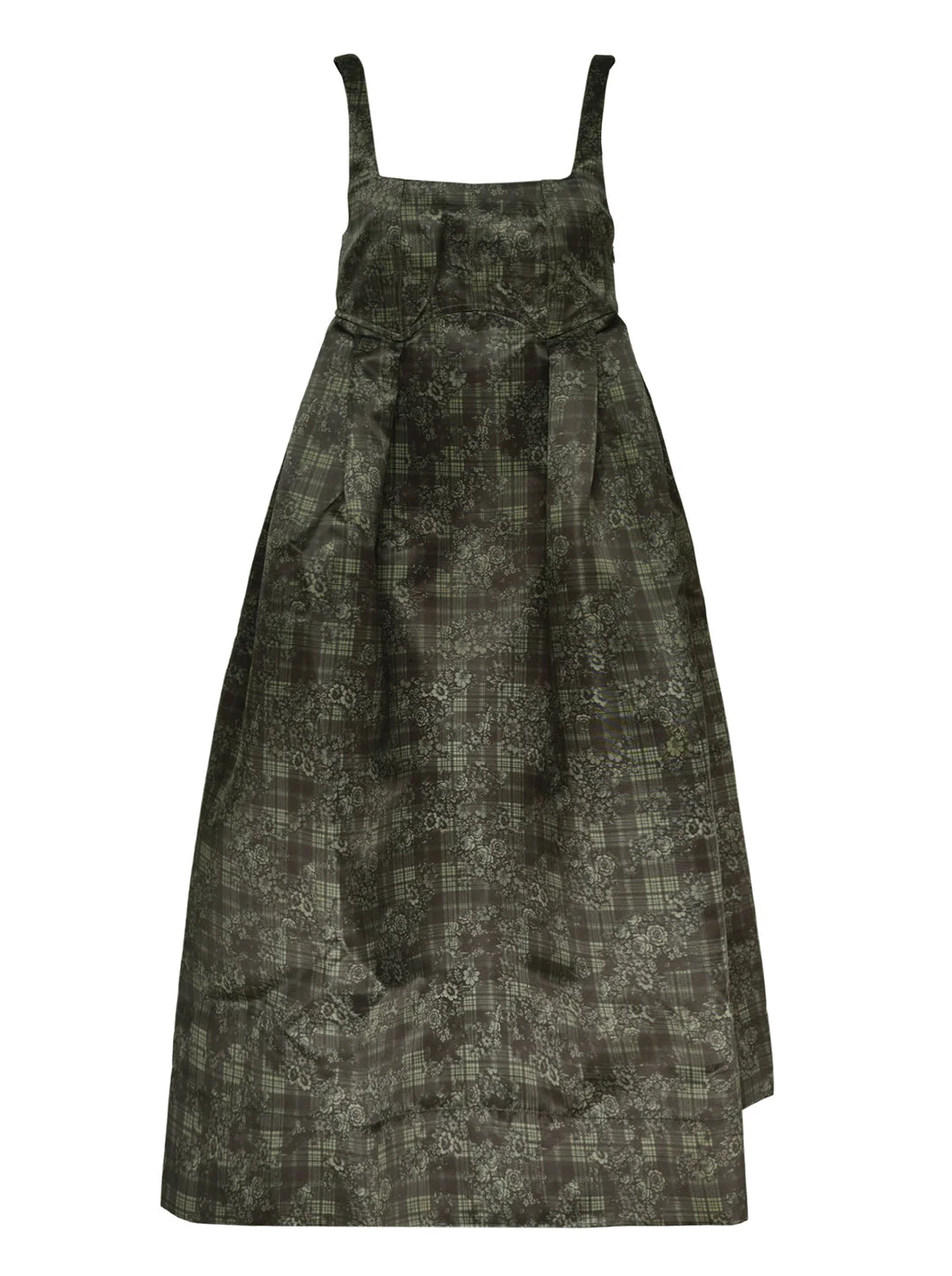Printed Duchesse Satin Corset Dress - 1
