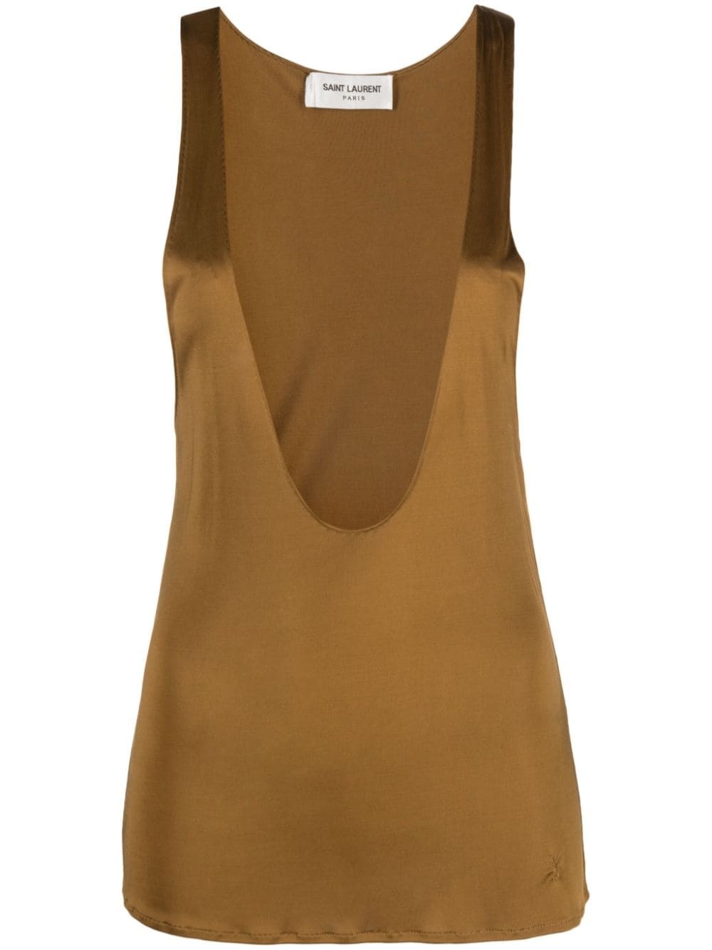 plunging V-neck draped tank top - 1