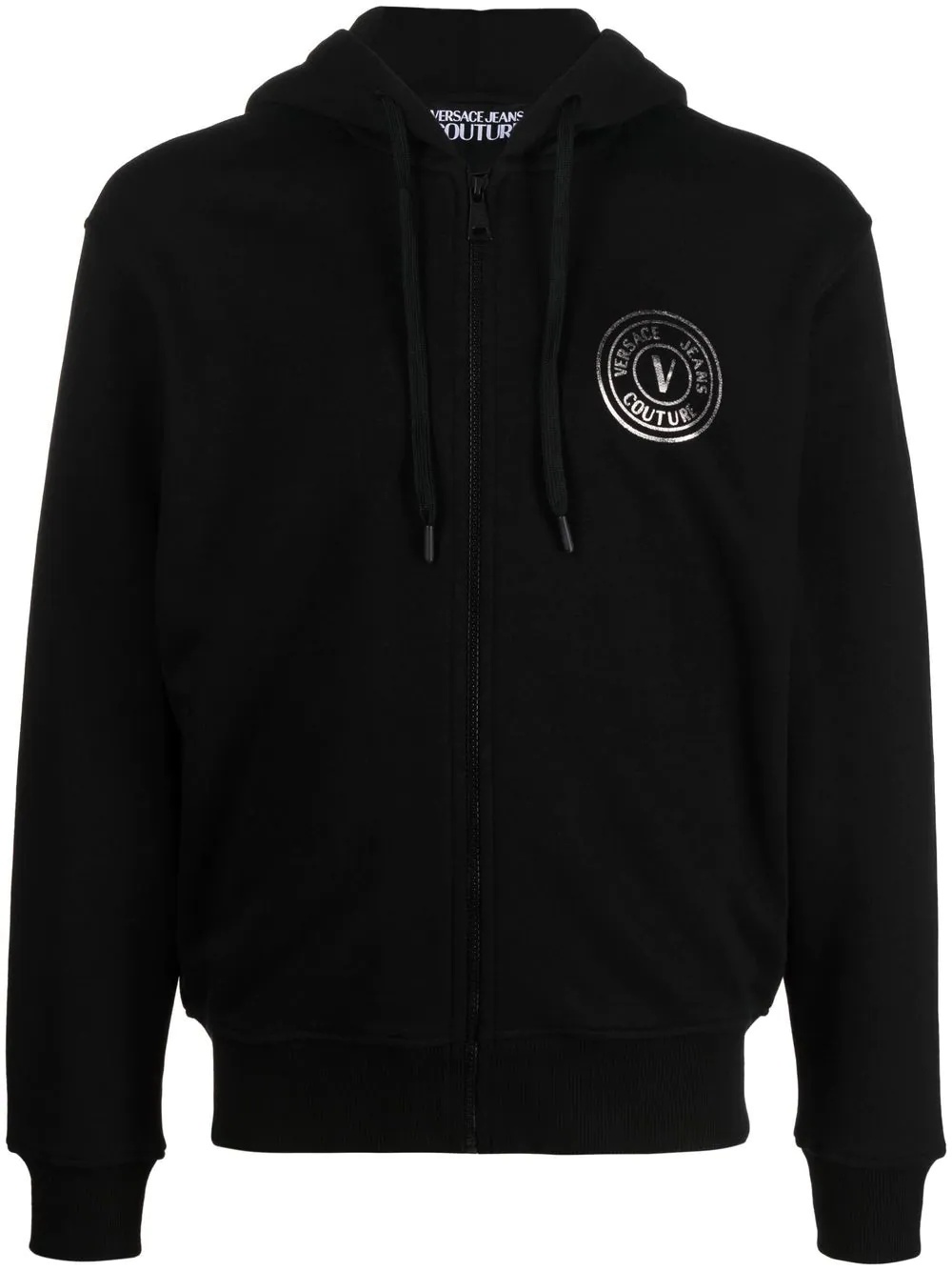 logo-print zipped hoodie - 1