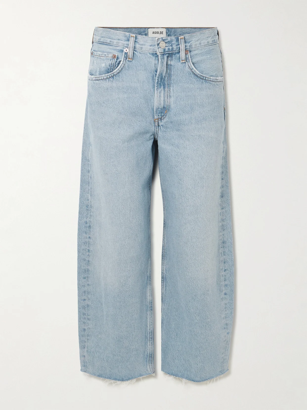 Low Curve Fray High-rise Wide-leg Jeans - 1