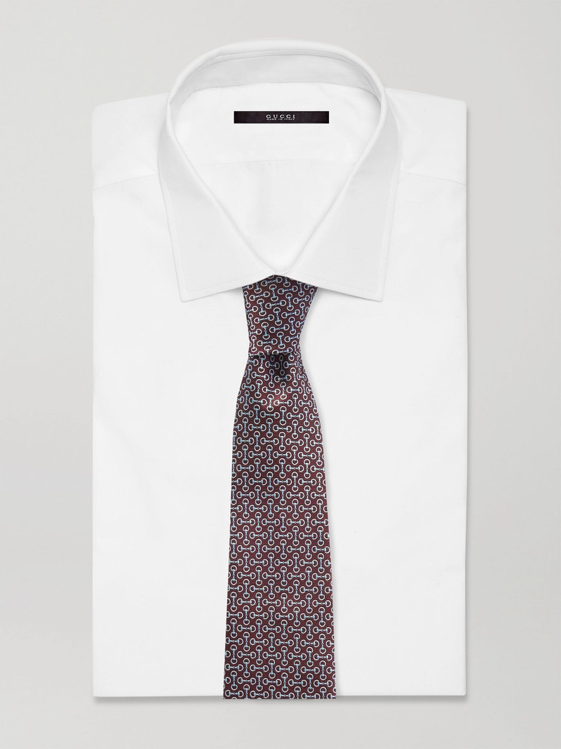 GUCCI Symbols 7cm Silk-Jacquard Tie Burgundy outlook