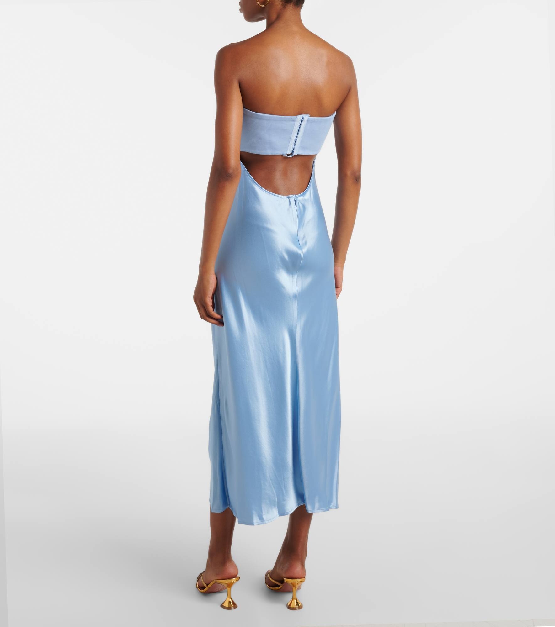 Wayfaring ponte and satin midi dress - 3