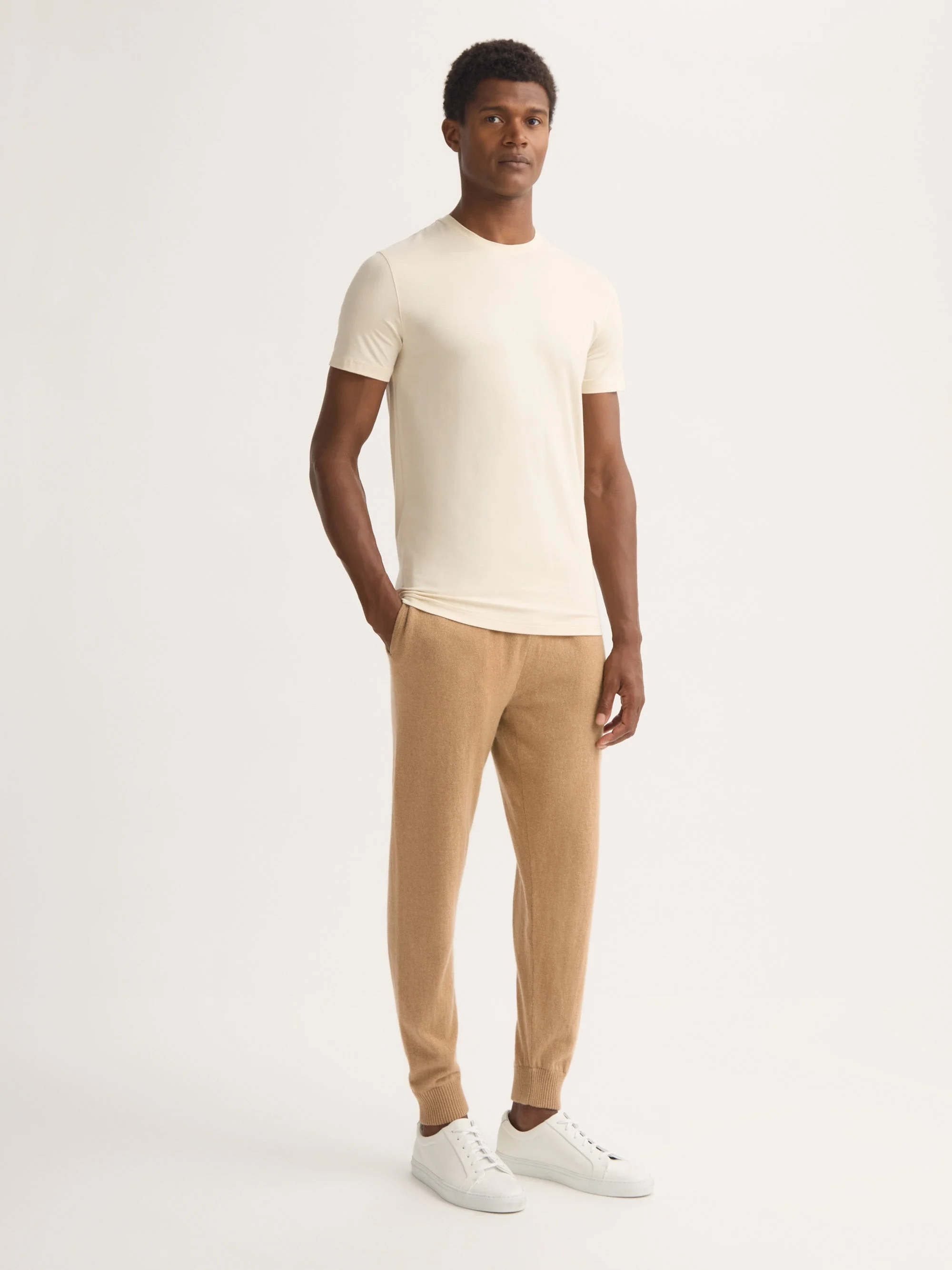 Men's Cuffed Track Pants Finley Cashmere Camel - 1
