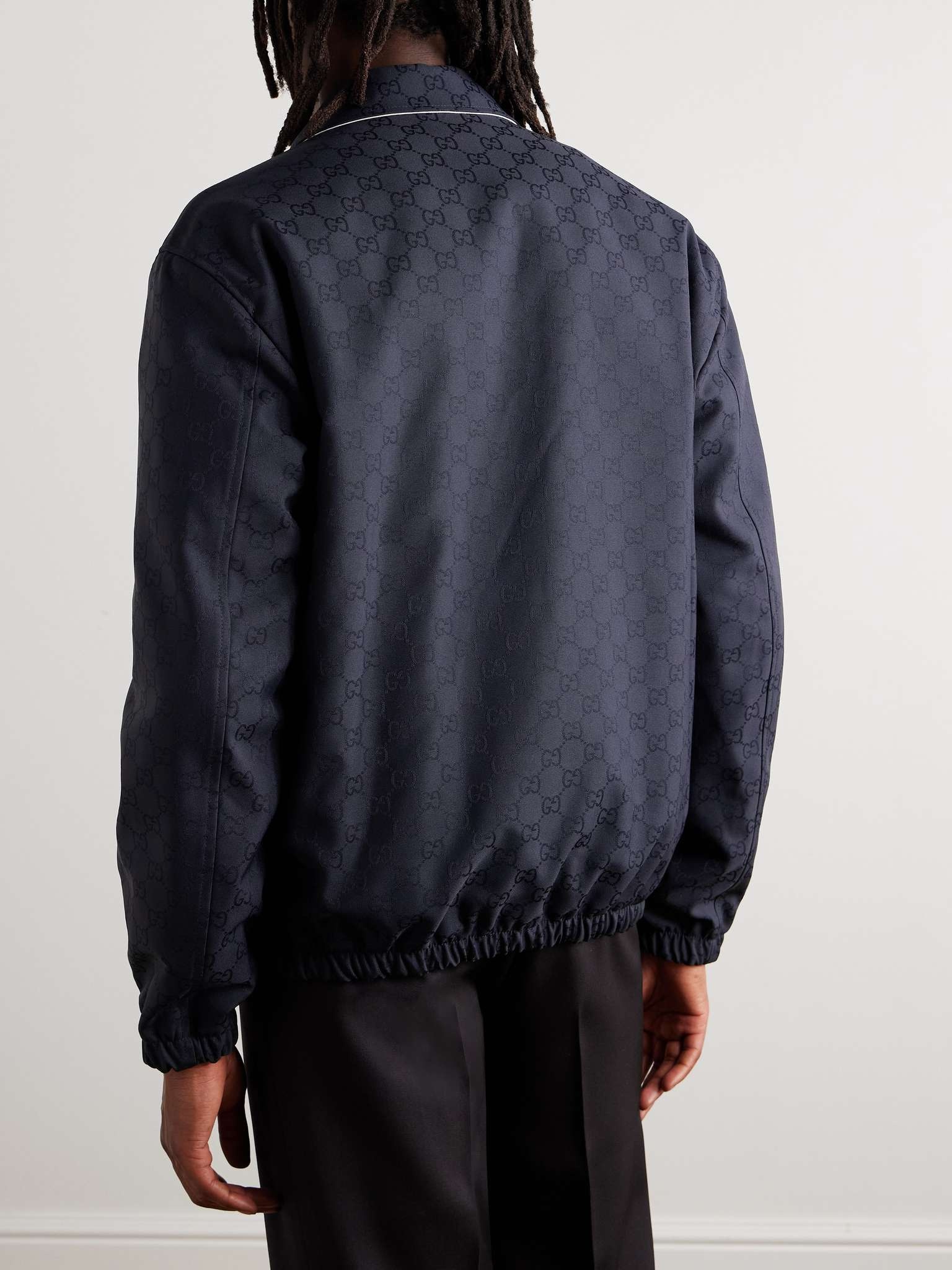 Reversible Logo-Jacquard Cotton Bomber Jacket - 5