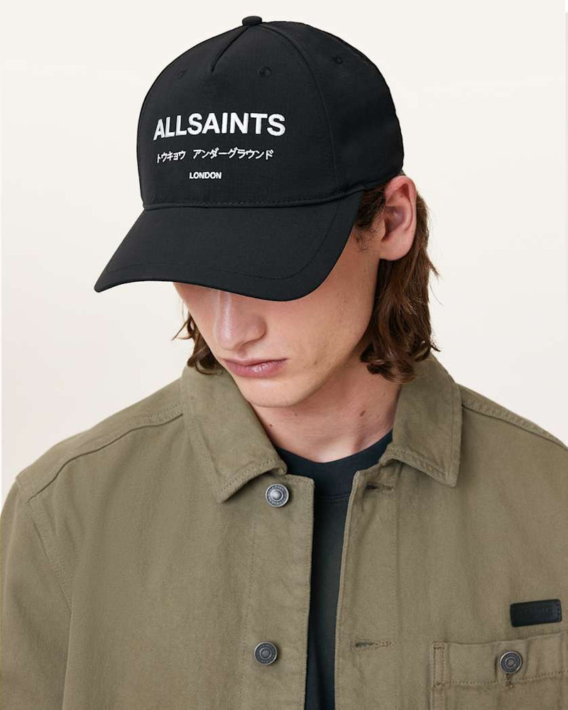 ALLSAINTS UNDERGROUND NYLON LOGO BASEBALL CAP outlook