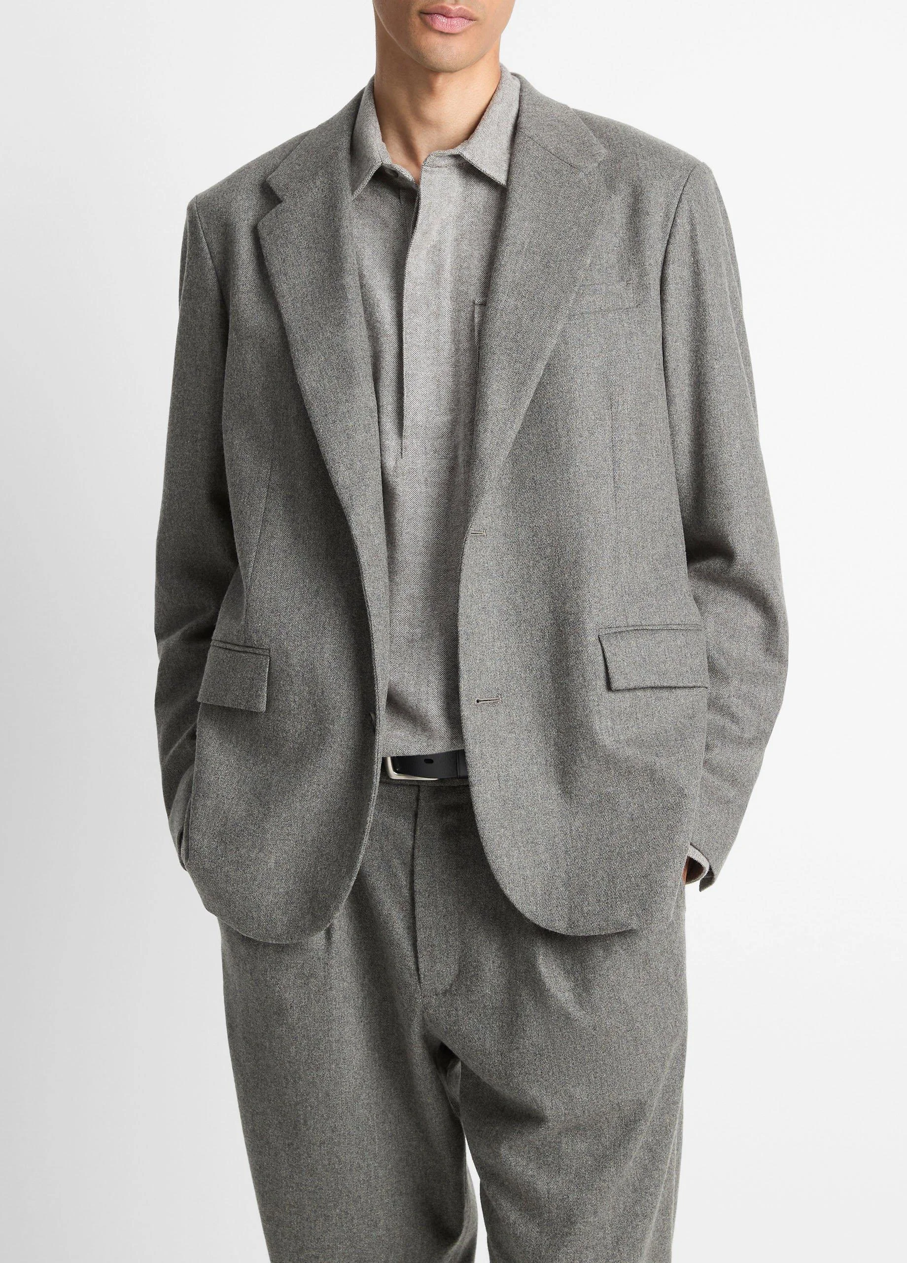 Italian Wool-Blend Flannel Blazer - 1