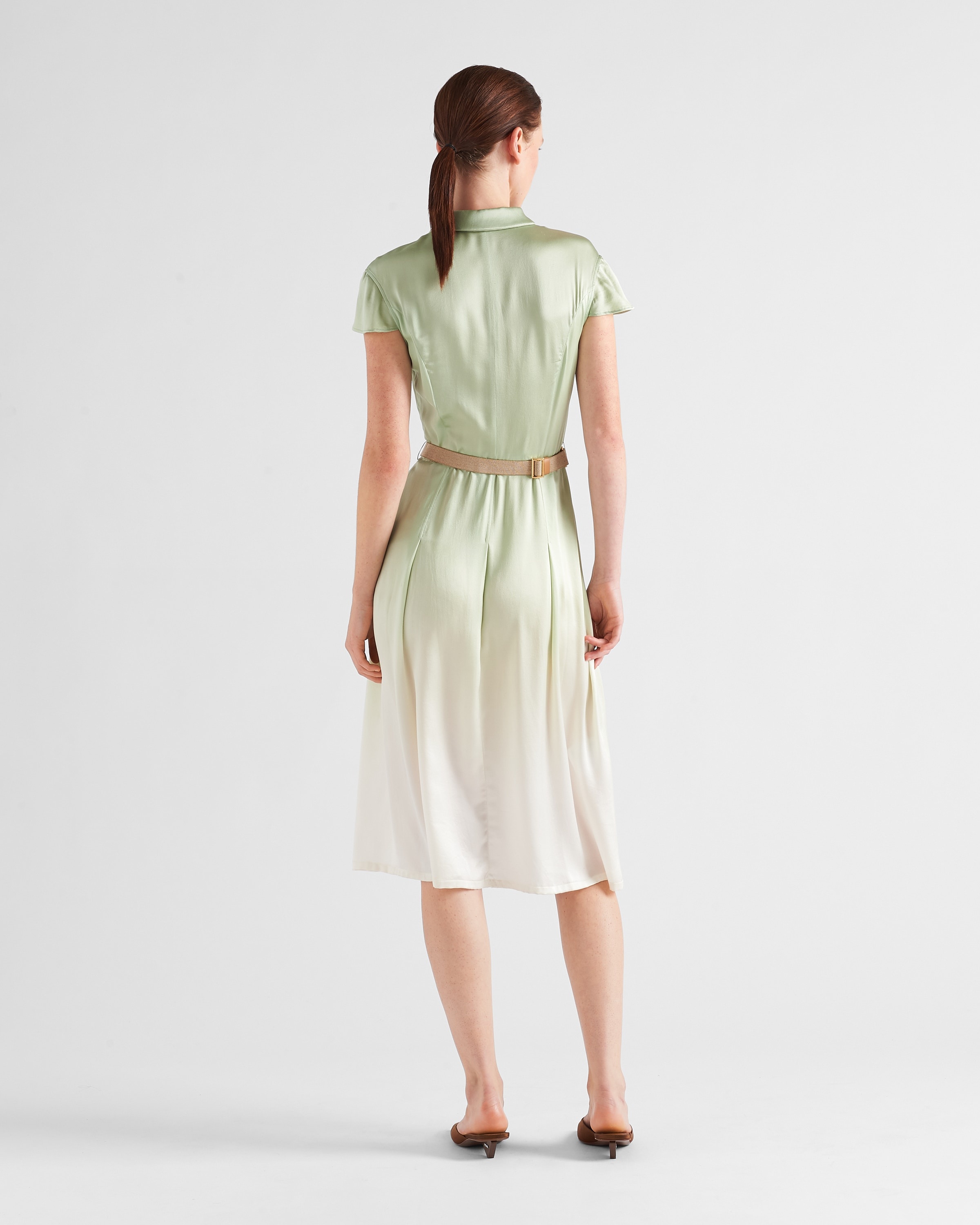 Printed satin crepe dress - 5