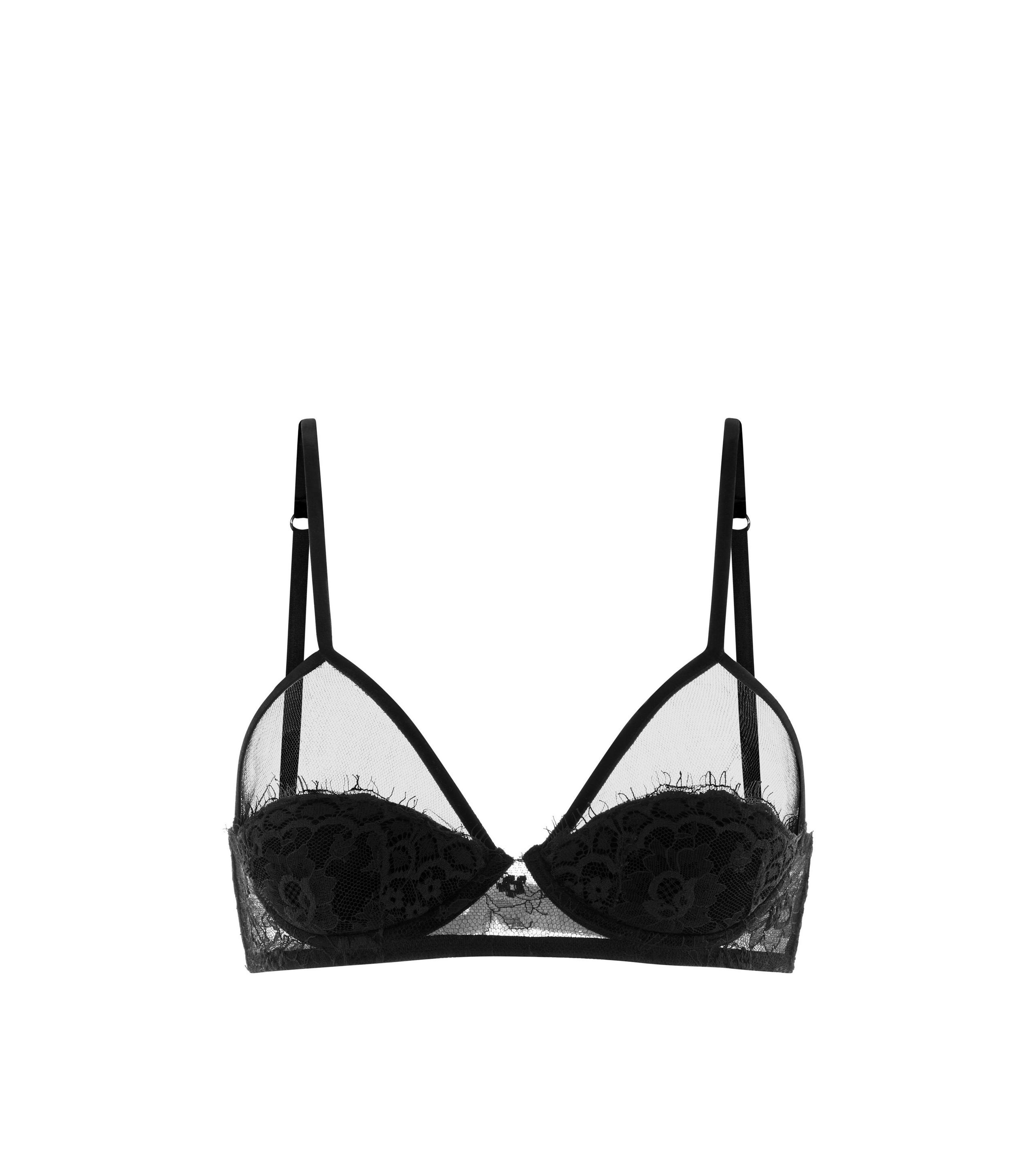 MICROFLORAL CHANTILLY LACE BRA - 1