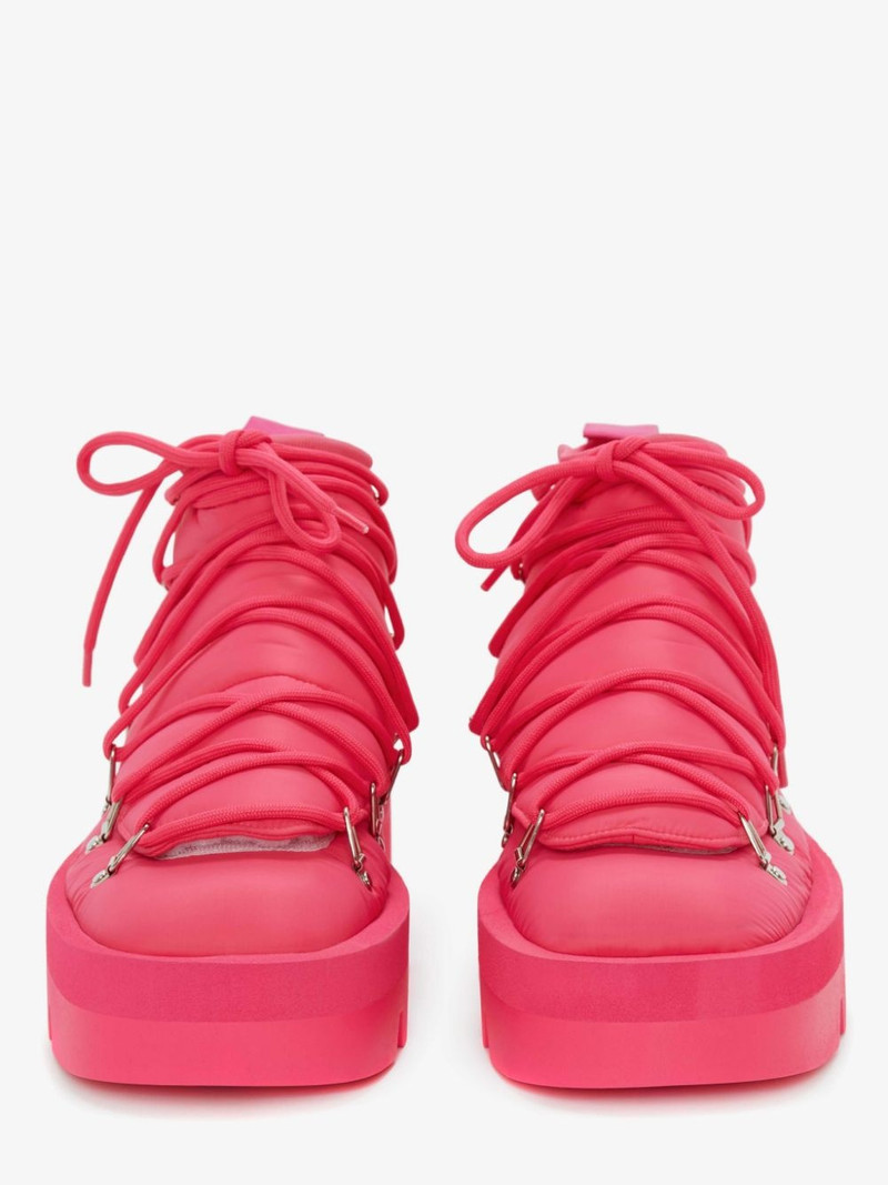 FABRIC PADDED LACE UP BOOTS 4