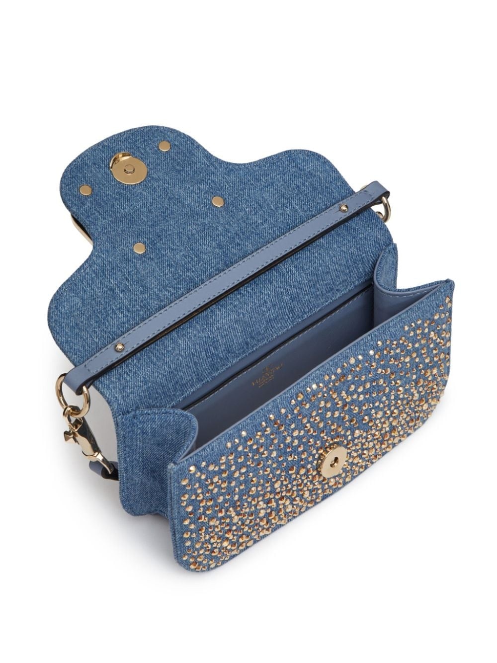 small LocÃ² studded denim shoulder bag - 6