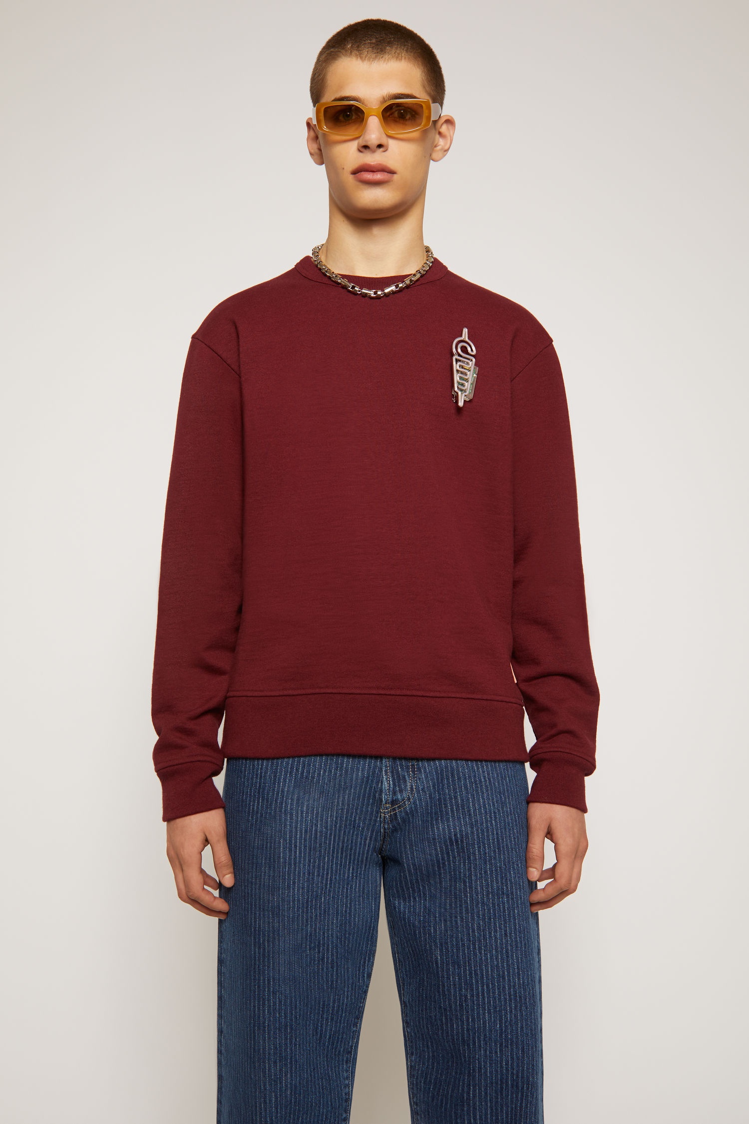 Classic fit sweatshirt rosewood red - 2