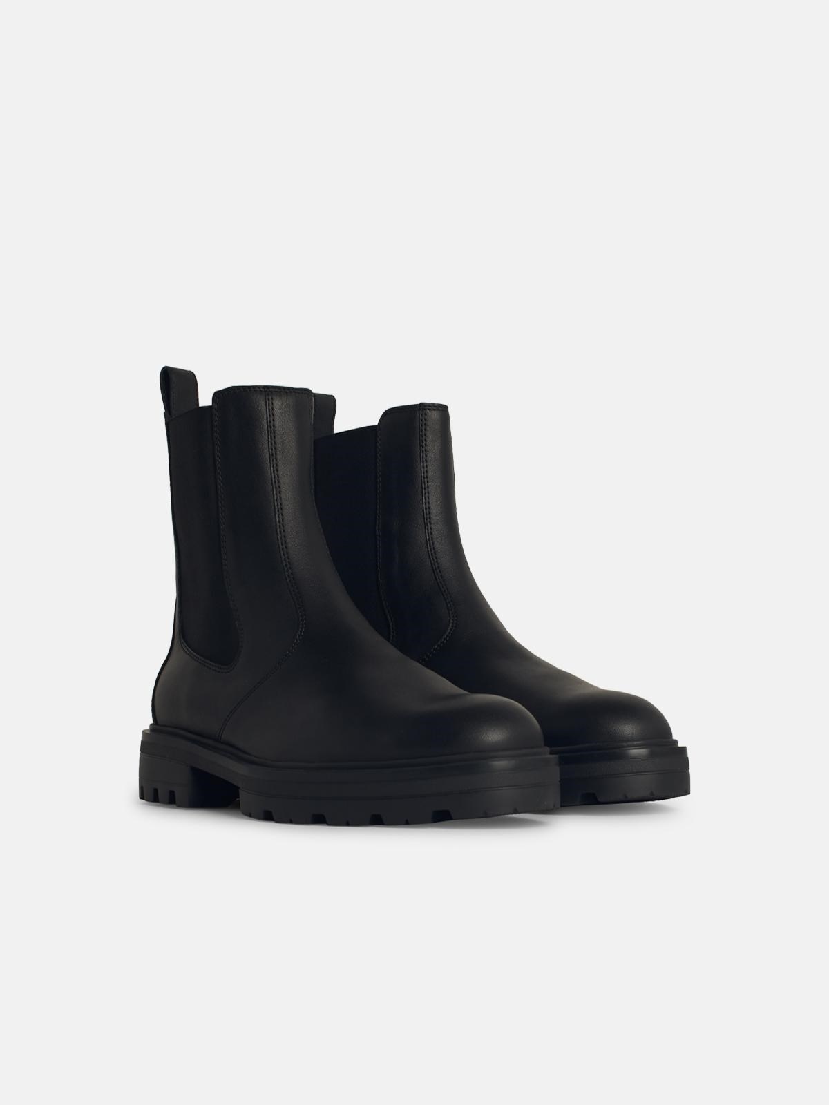 'H673' BLACK LEATHER BOOTS - 2
