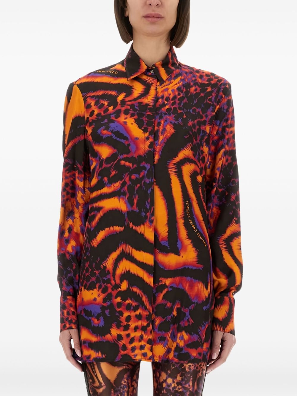 abstract animal-print shirt - 1