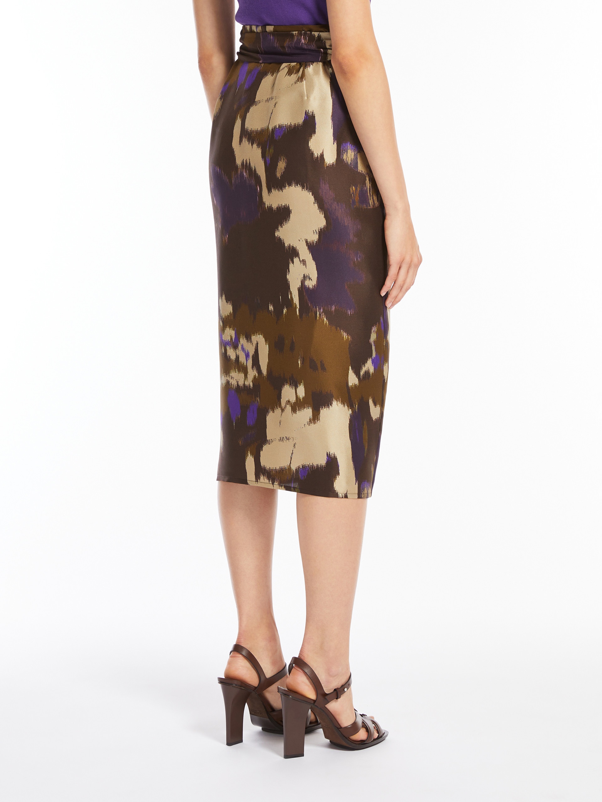 DRITTO Printed shantung skirt - 4