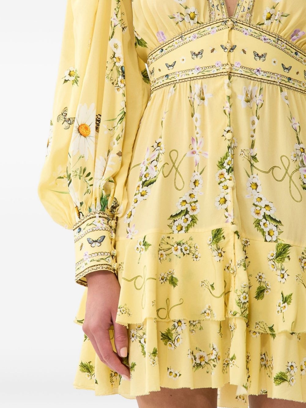 button-up frilled mini dress - 2