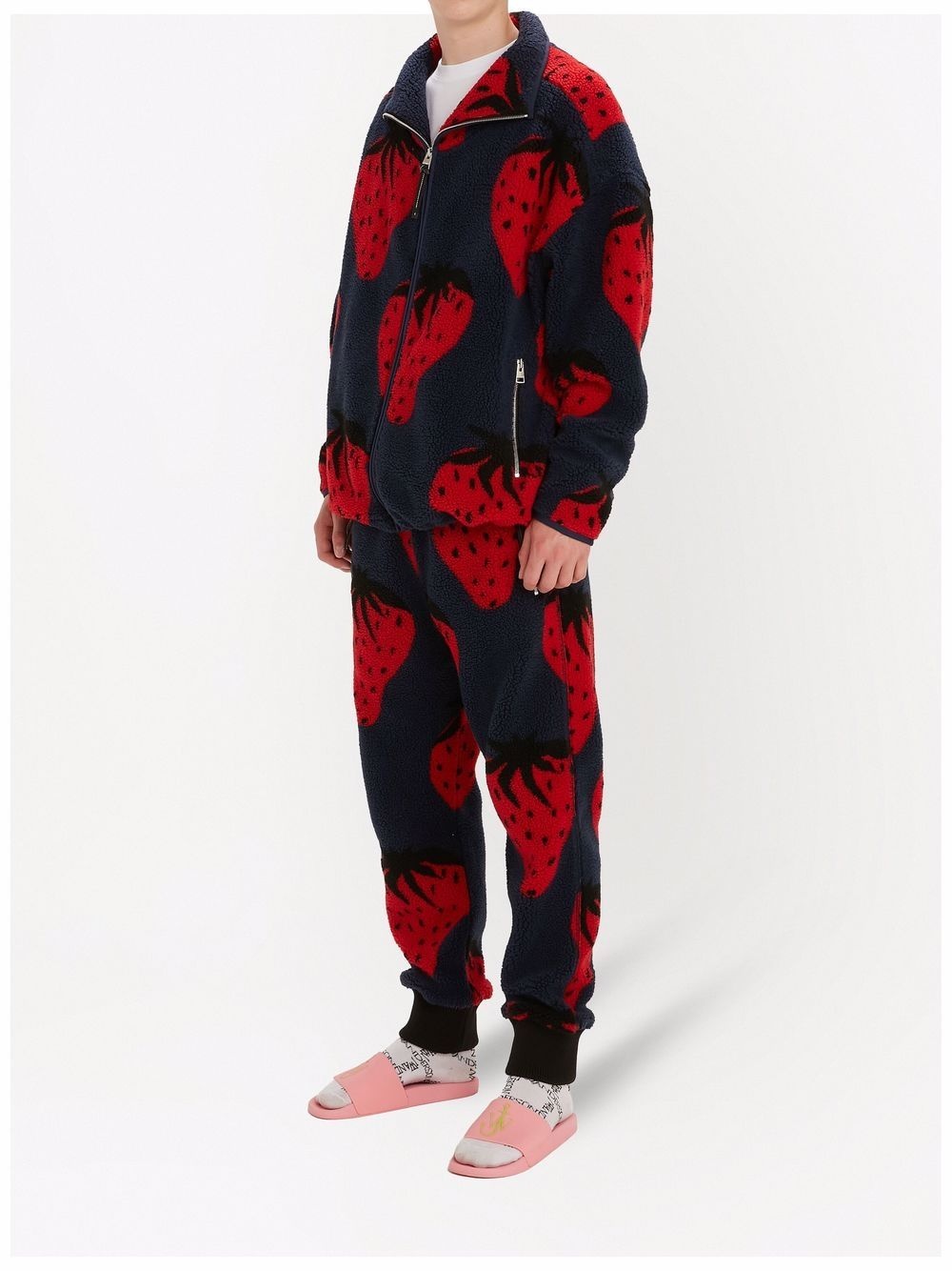 strawberry-print track pants - 3