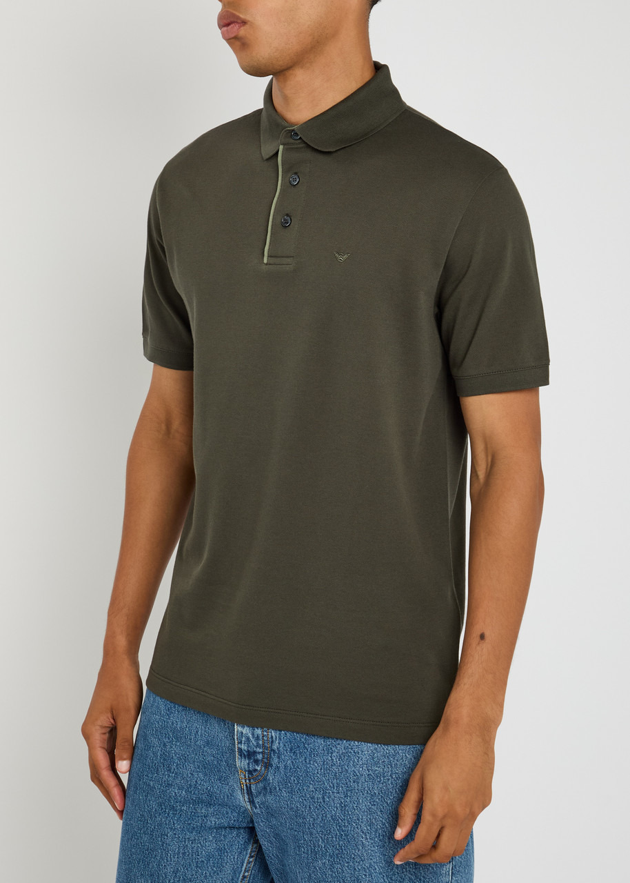 Emporio Armani Logo-embroidered Piqué Cotton Polo Shirt - 2