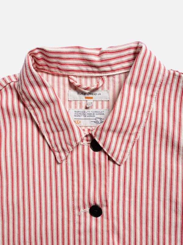 Isa Striped Denim Shirt Red/Offwhite - 8