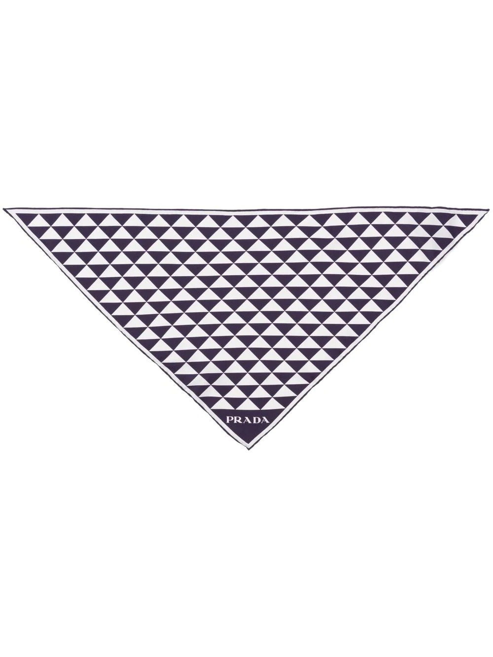 geometric-print silk scarf - 1