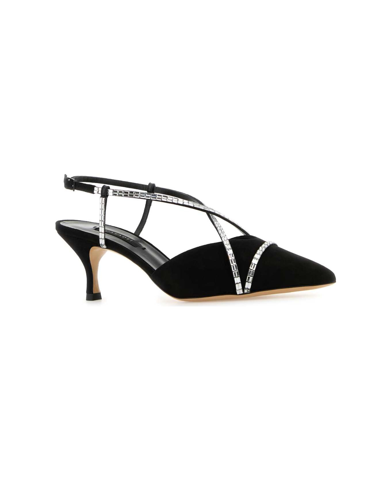 Black Suede Starsway Julia Pumps - 2