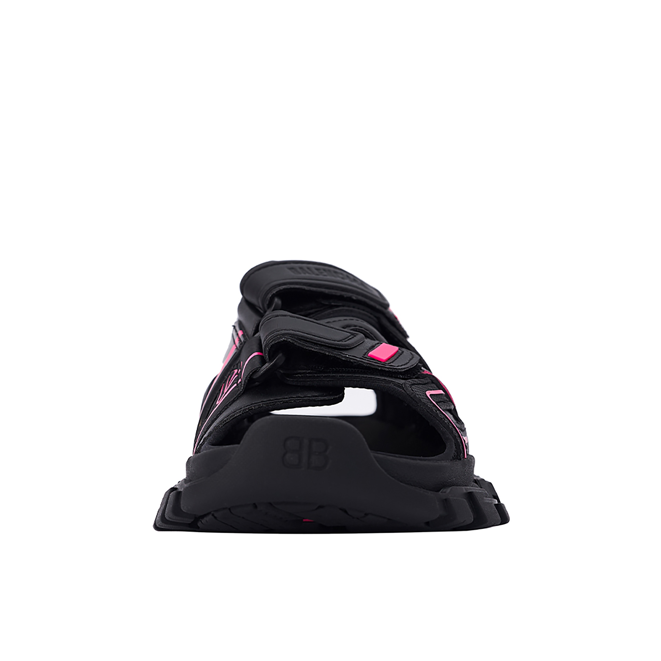 BLACK & PINK TRACK SANDALS - 4