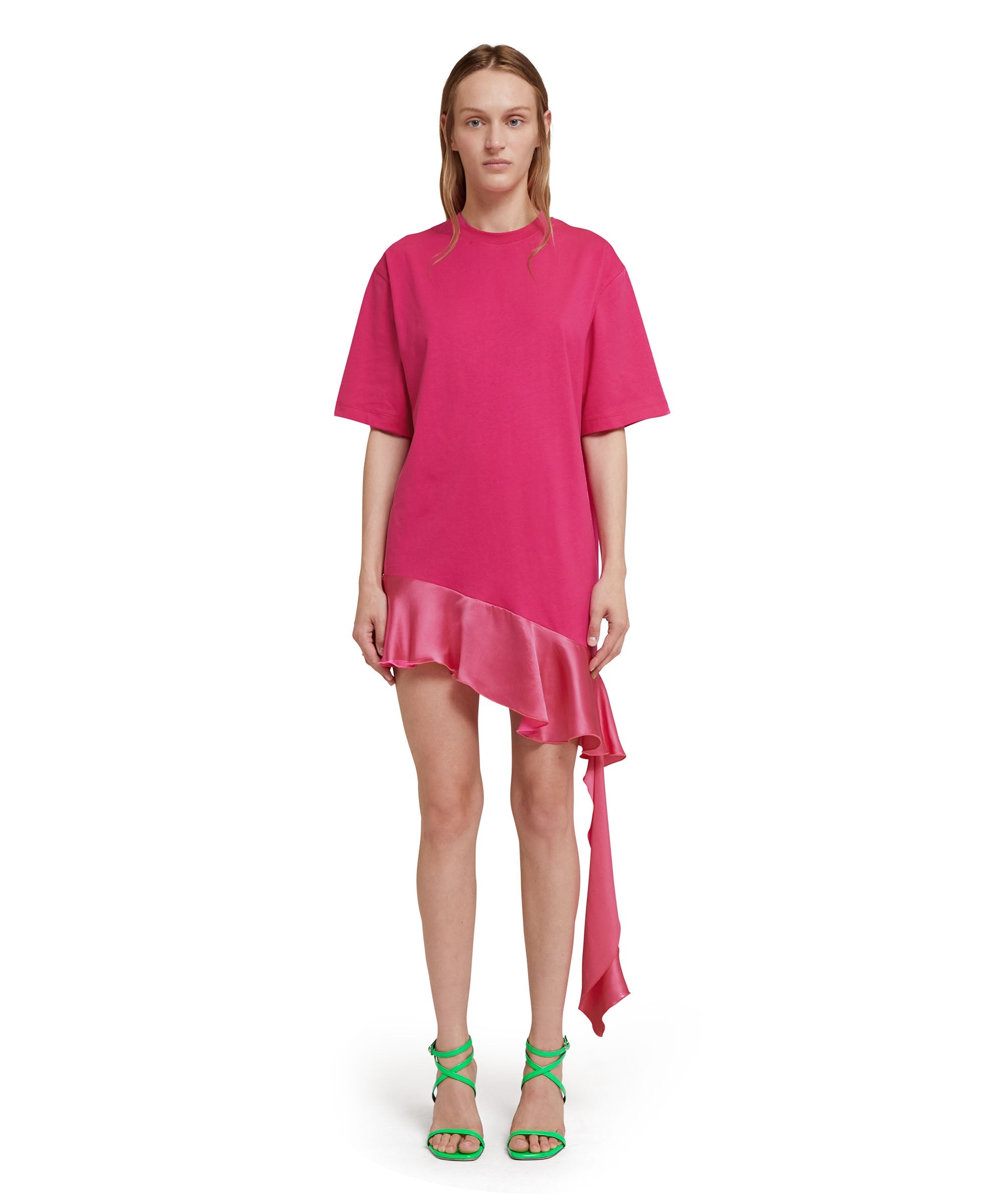 T-Shirt dress with satin insert - 2