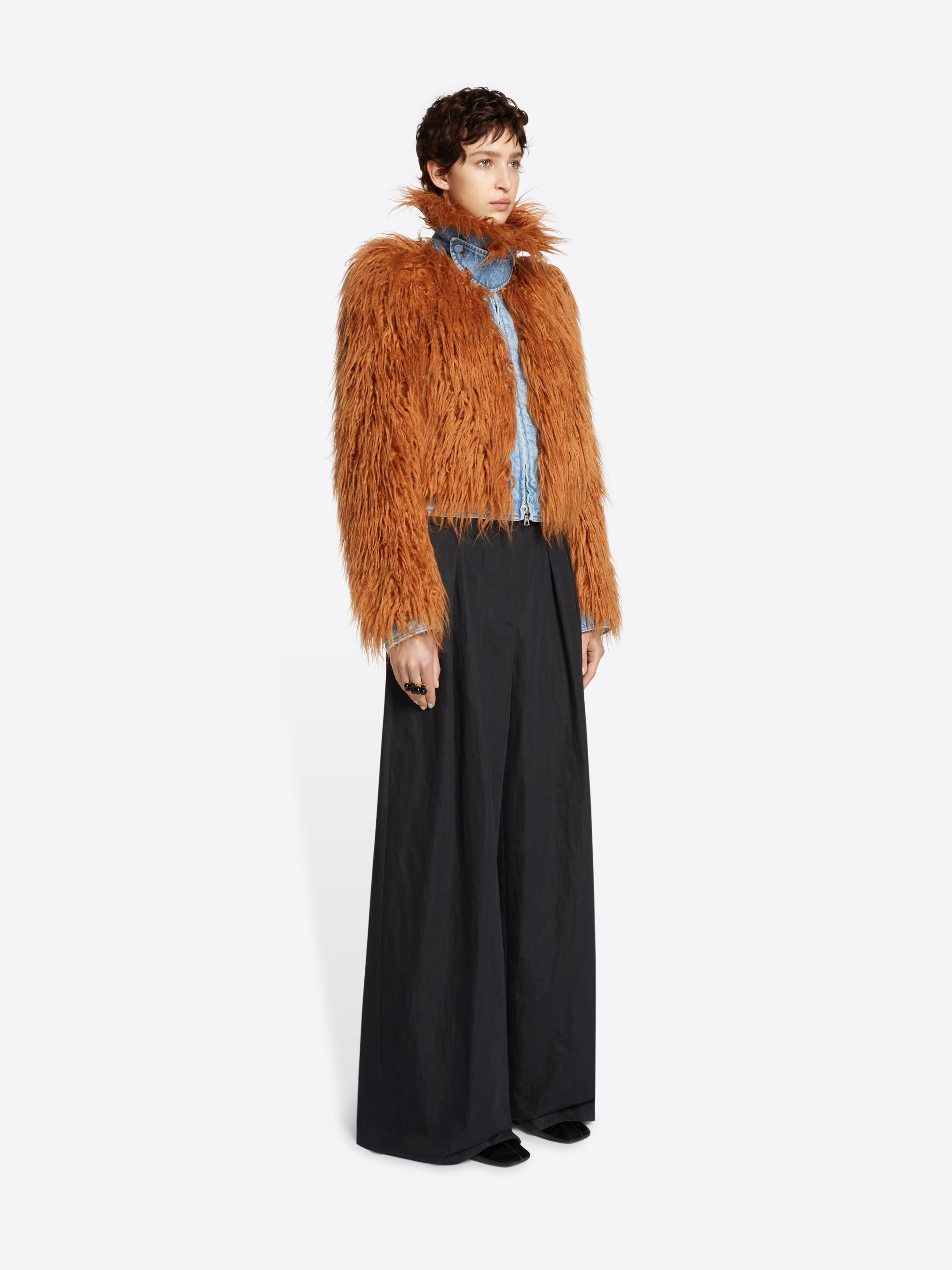 FAUX FUR AND DENIM JACKET - 3