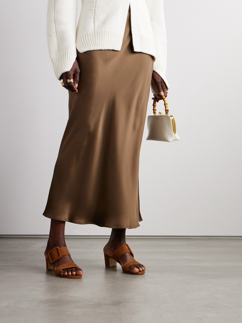 Manolo Blahnik Titubanew 50 Buckled Suede Sandals outlook