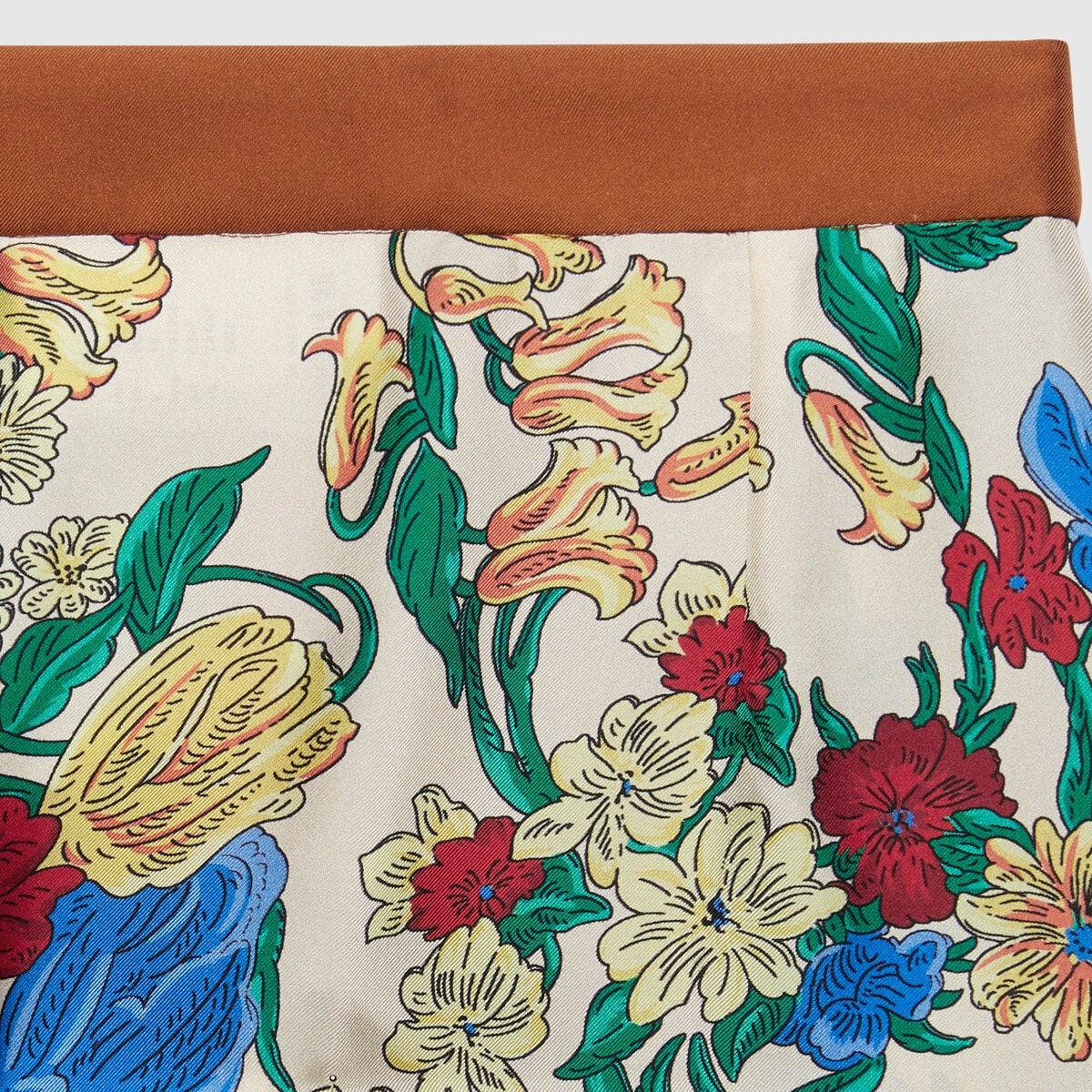 GUCCI Gucci floral print silk wrap skirt | REVERSIBLE