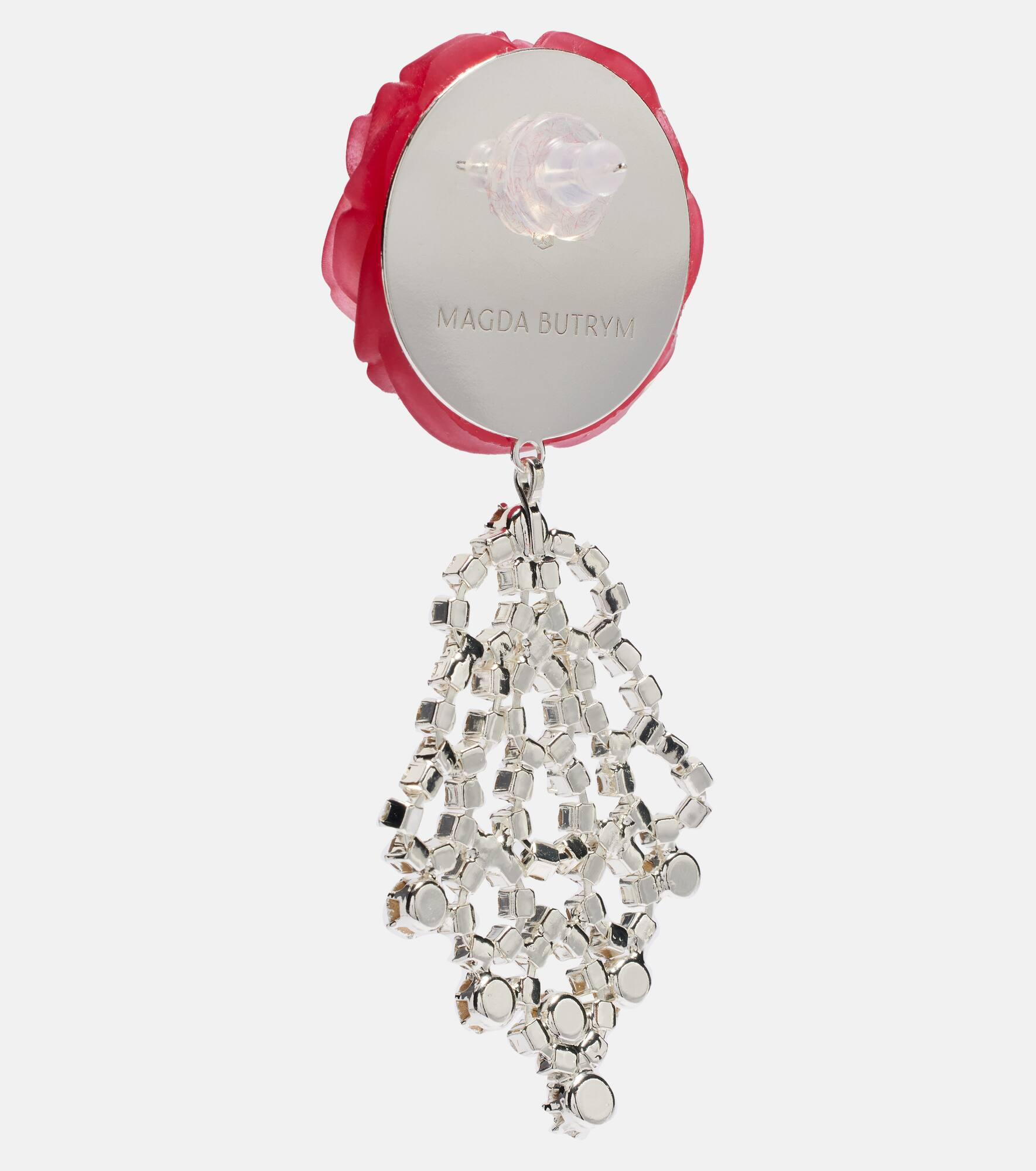 Crystal-embellished floral drop earrings - 5