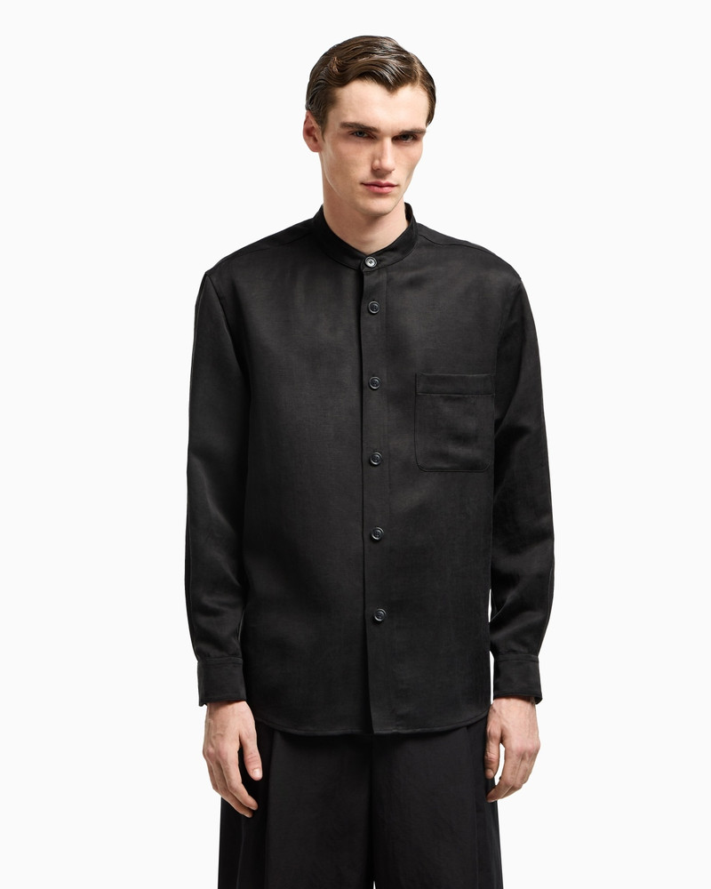 GIORGIO ARMANI SHIRT JACKET IN LYOCELL AND LINEN CANVAS outlook