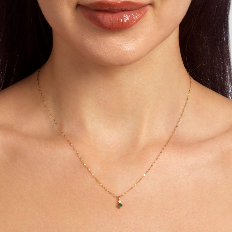 STONE AND STRAND Tiny Green Goddess Necklace outlook