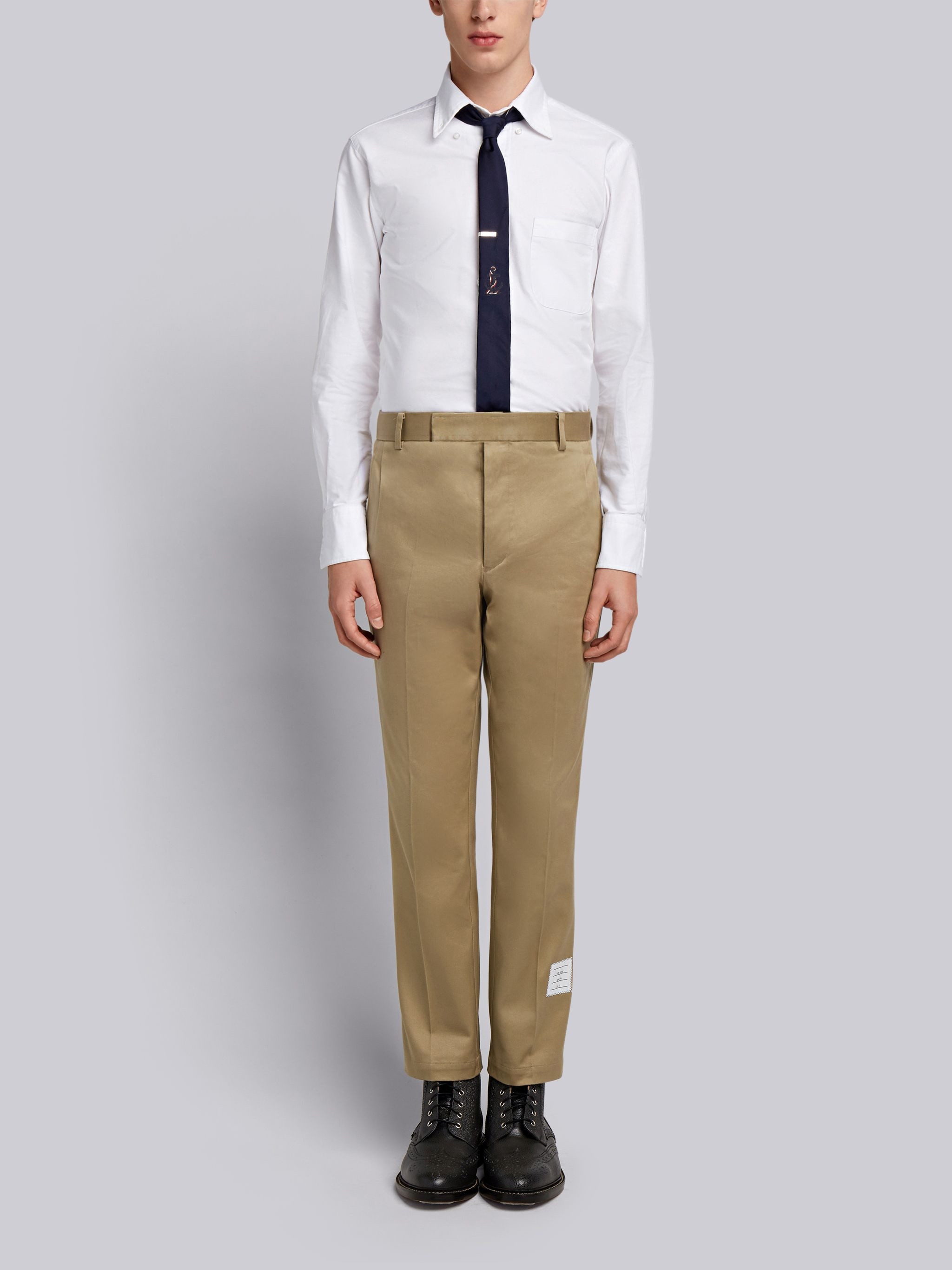 Thom Browne Camel Cotton Twill Unconstructed Chino Trouser