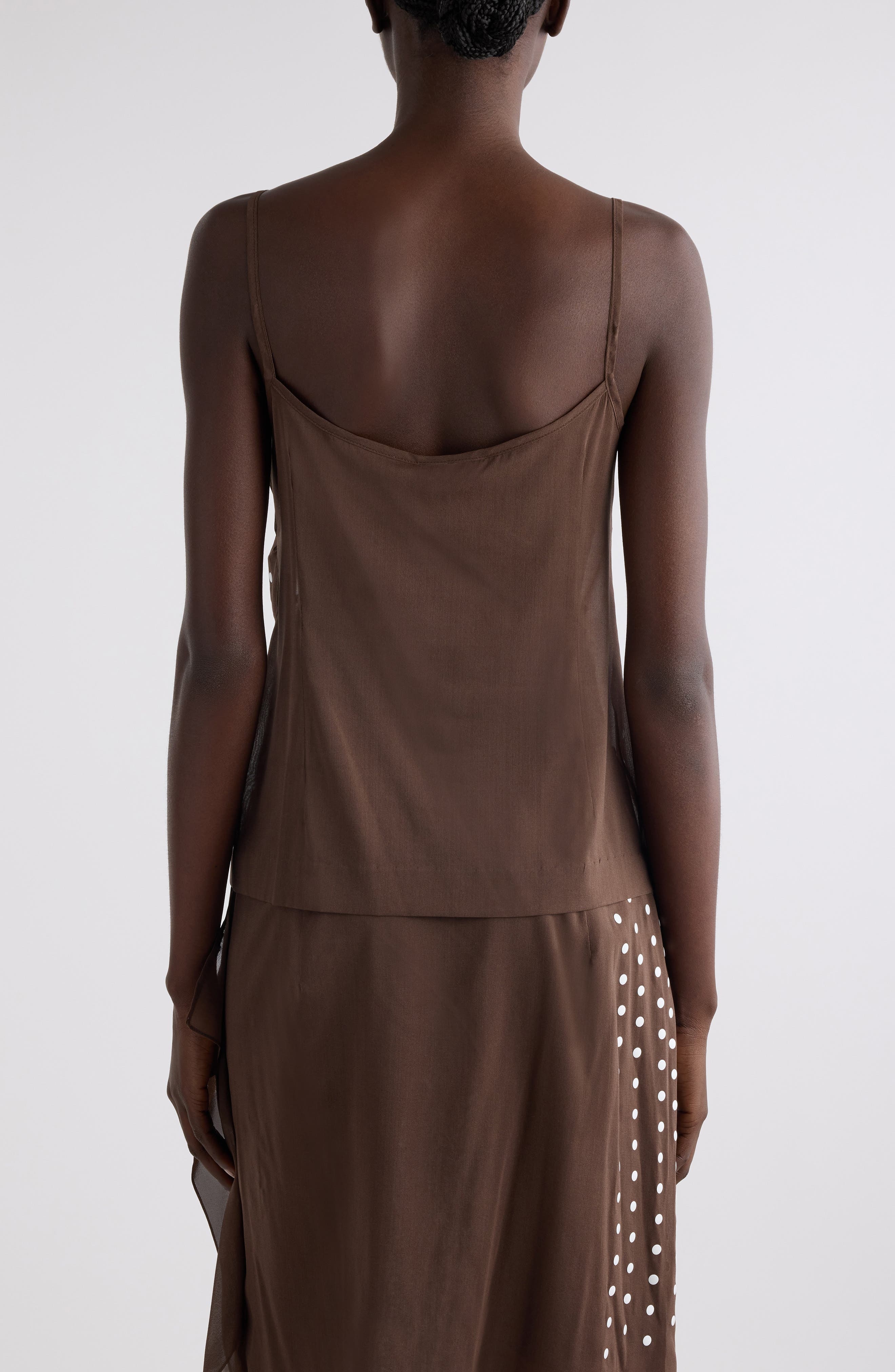 Dries Van Noten Calipso Polka Dot Stretch Silk Camisole in Brown at Nordstrom - 3