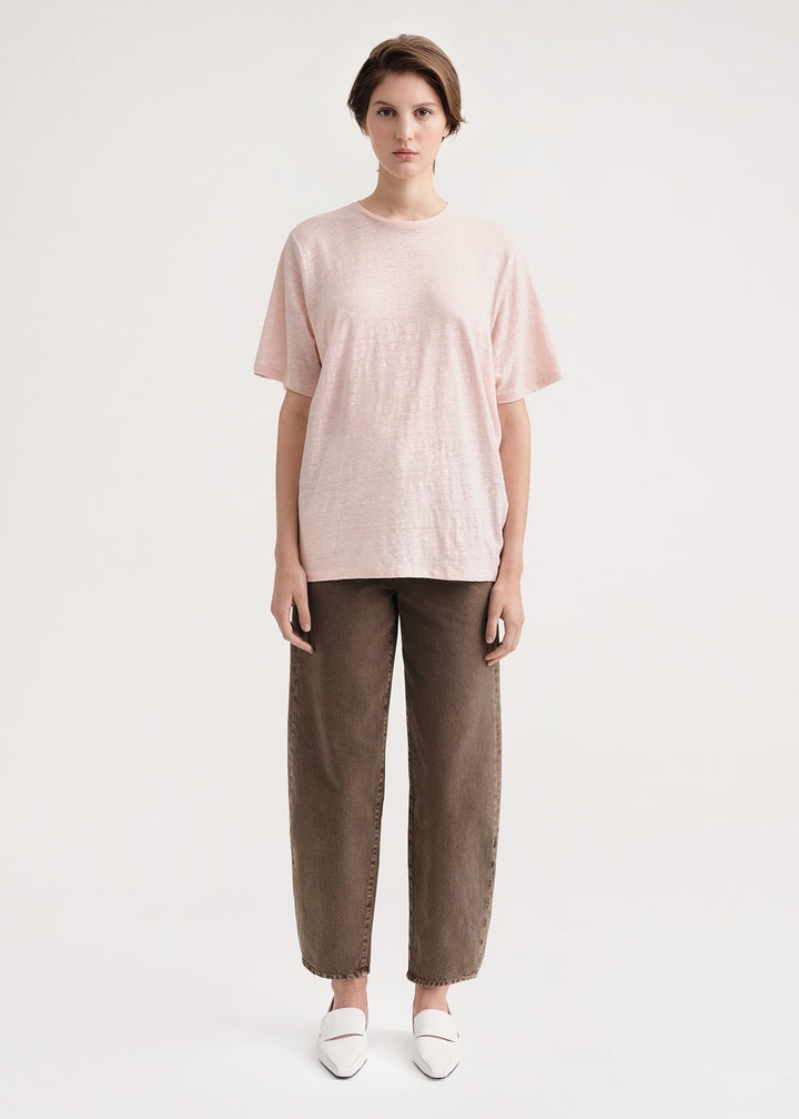 Oversized linen tee powder - 2