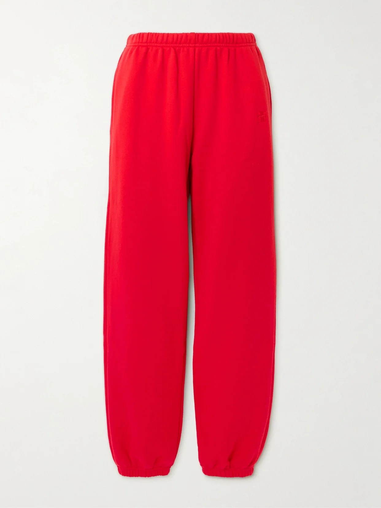 Embroidered Cotton And Modal-blend Jersey Tapered Track Pants - 1