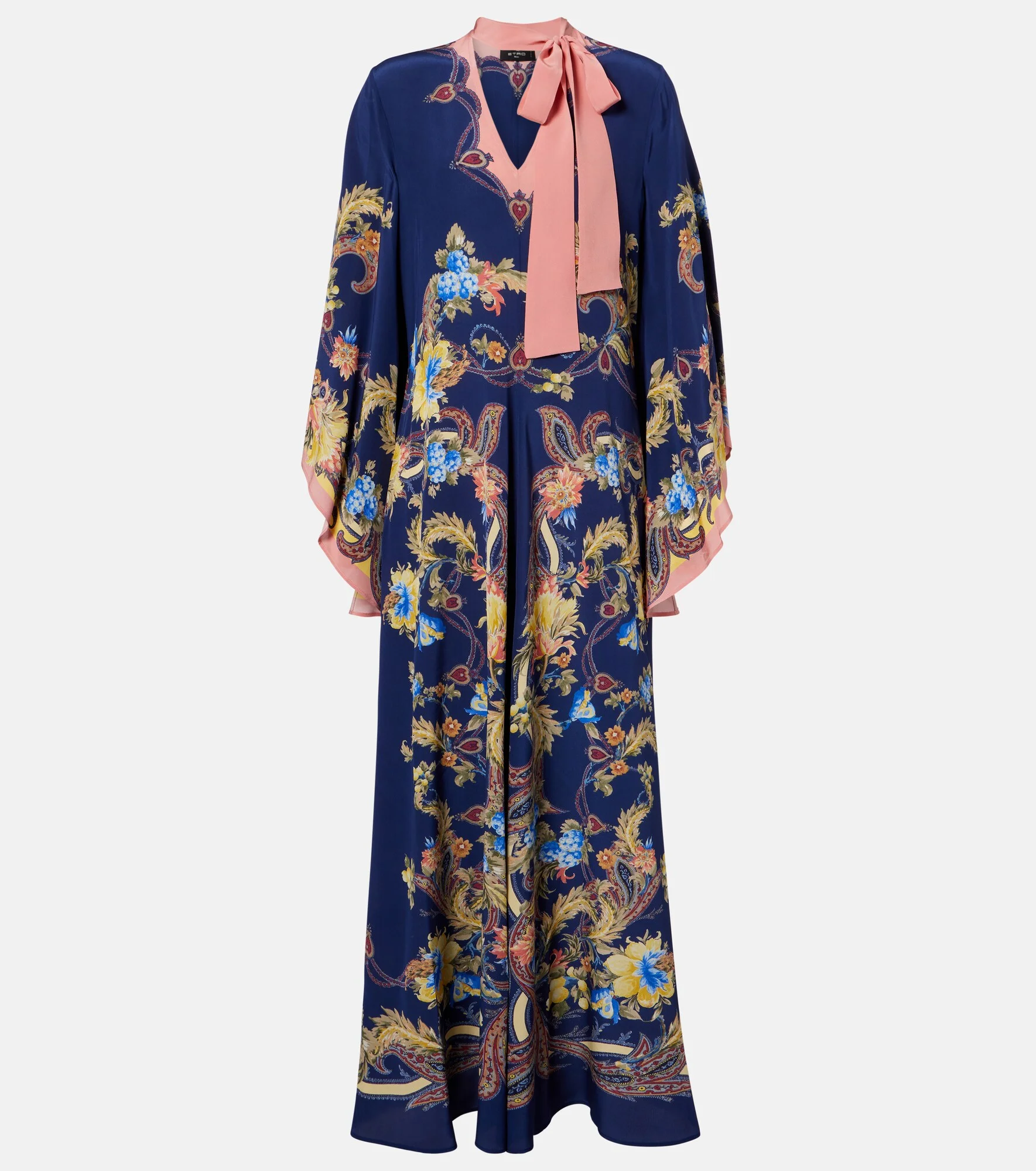 Paisley tie-neck silk maxi dress - 1