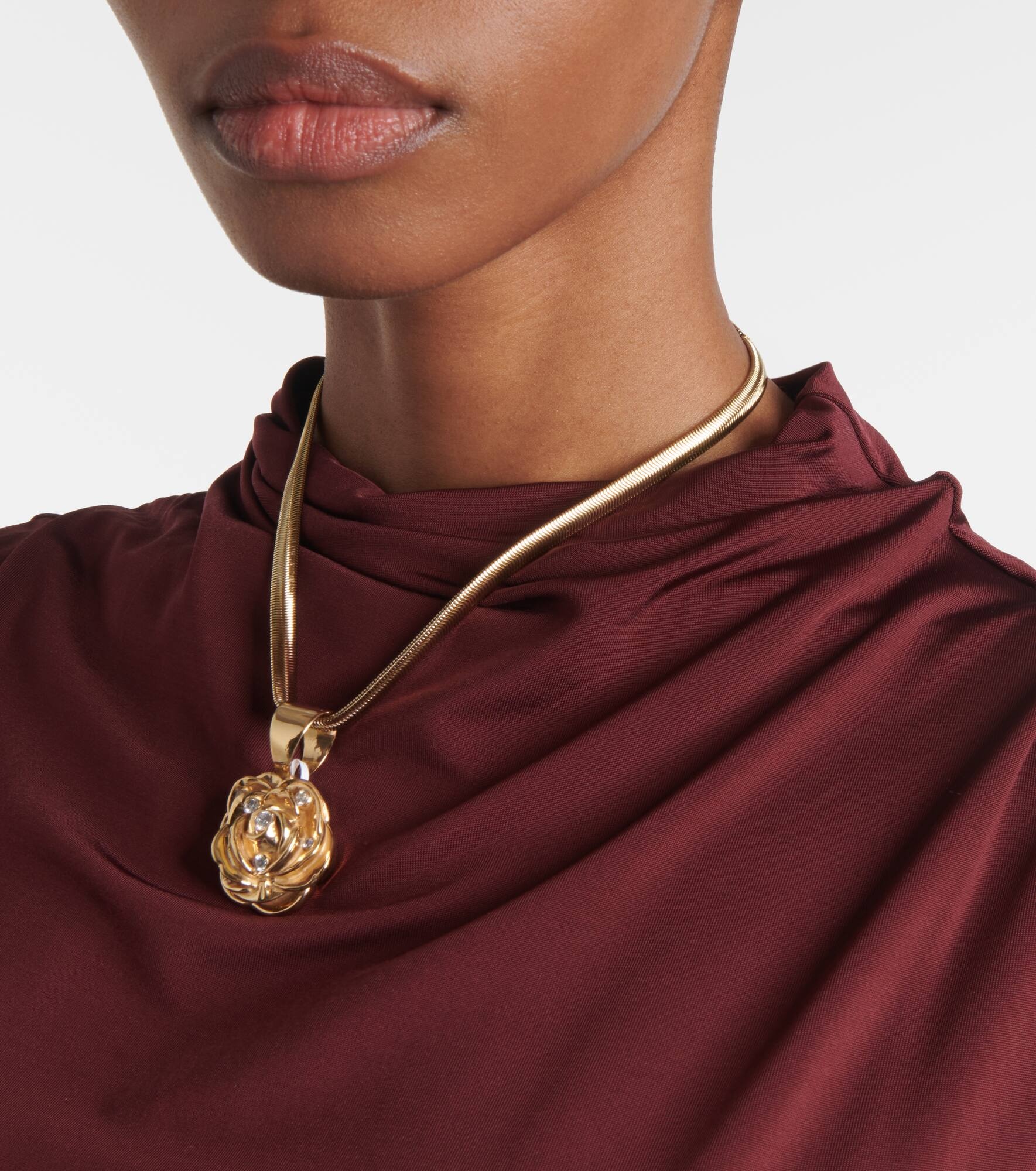 Floral crystal-embellished pendant necklace - 5