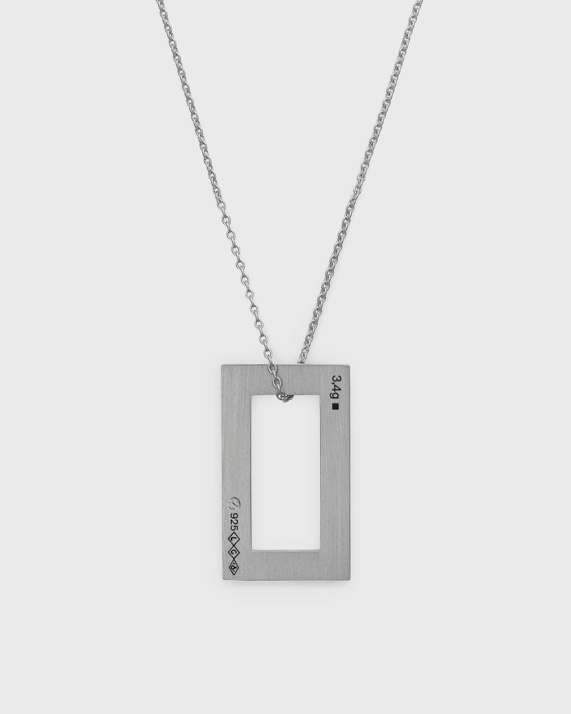 3.4g-polished and brushed-sterling silver-necklace - 3