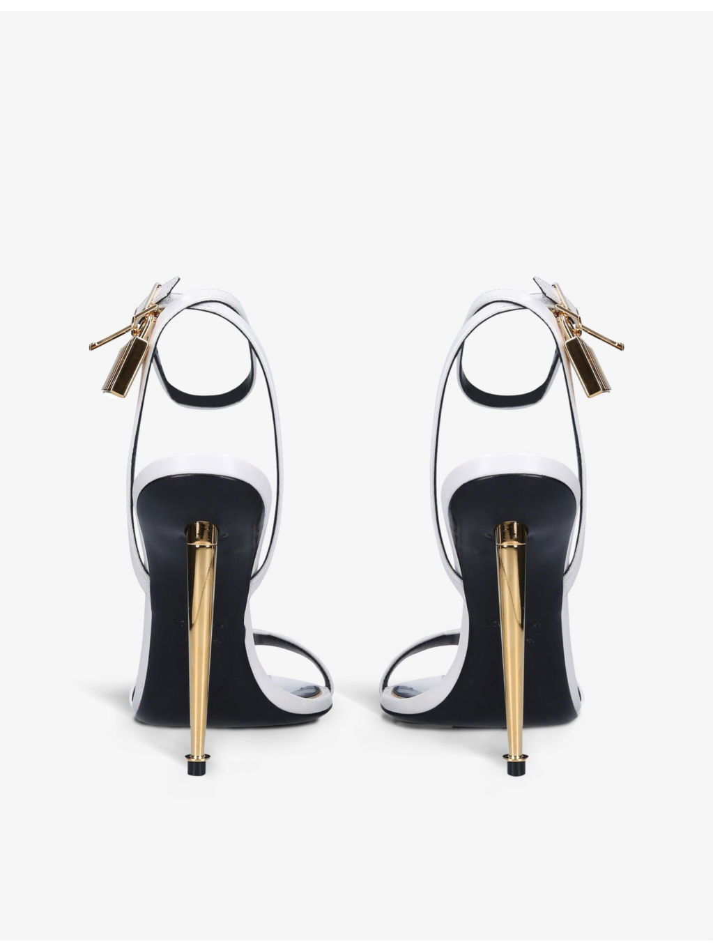 Padlock leather heeled sandals - 4